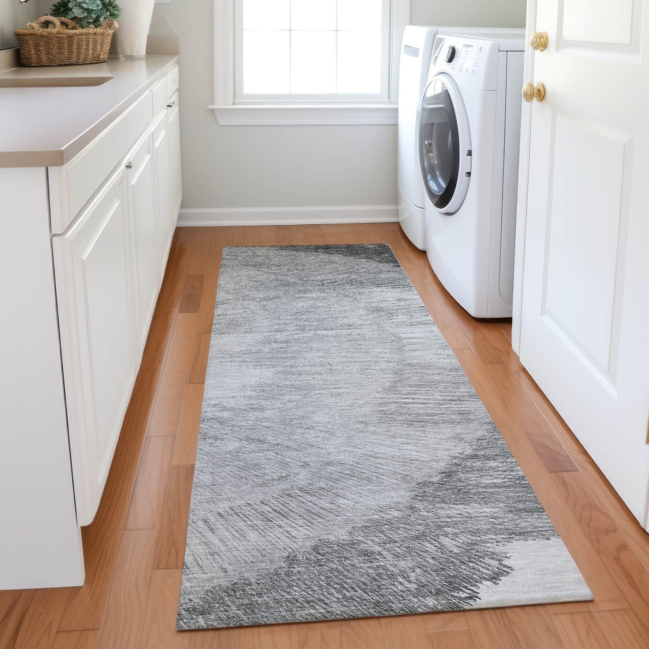 Addison Rugs ACN650GY2X8 Chantille ACN650GY 2 x 7 (ft) Polyester Gray Rectangular Indoor/Outdoor Geometric Machine washable Runner rug