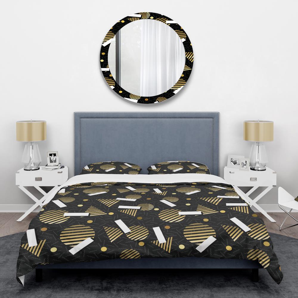 Designart BED24524-K 3 -Piece Black King Duvet cover Set