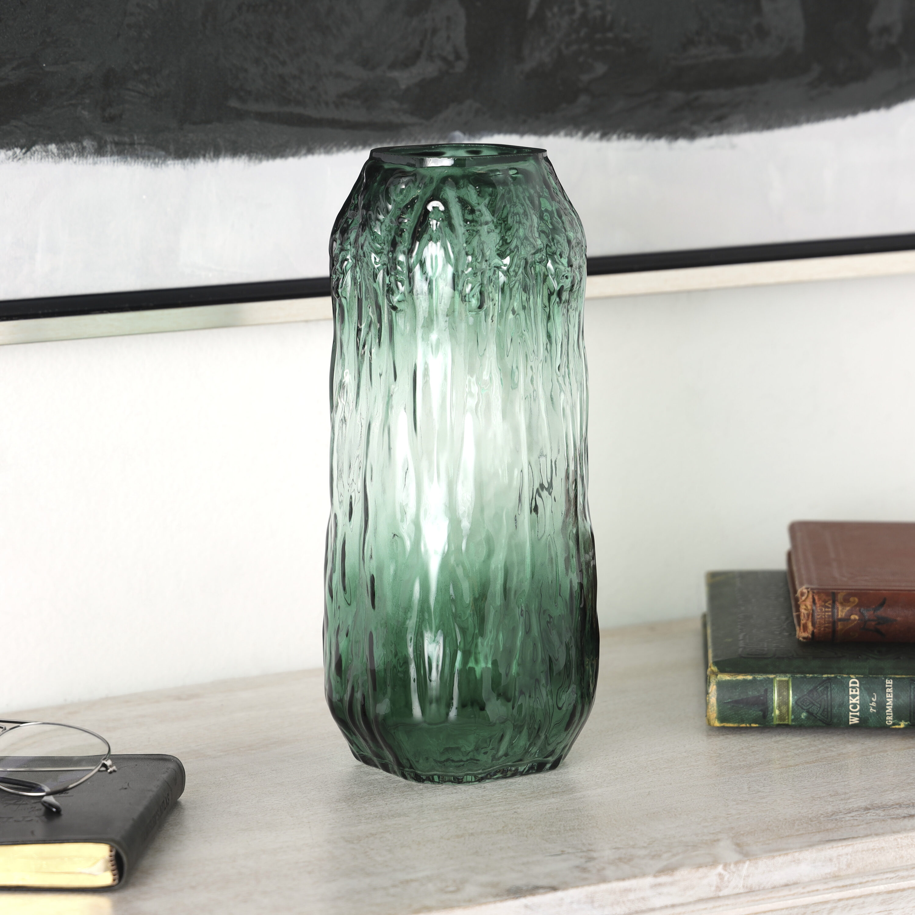 Grayson Lane 821515 Green Glass Modern Vase