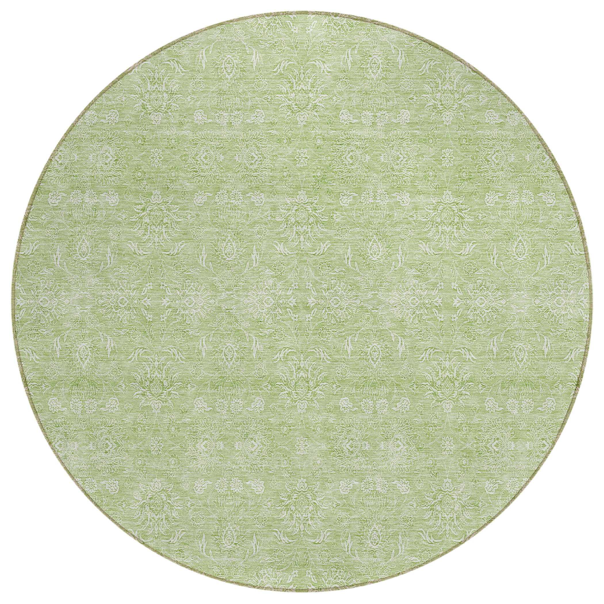 Addison Rugs ACN703AL8RO Chantille ACN703AL 8 x 8 (ft) Polyester Aloe Round Indoor/Outdoor Geometric Machine washable Area rug