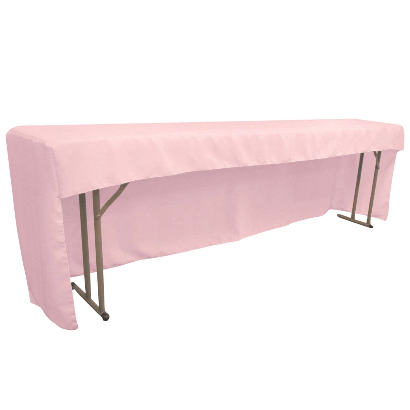 Slickblue Fitted Indoor and Outdoor Polyester Poplin Open Back Table Cover for 8 ft Narrow Utility Table Multiple Color Options