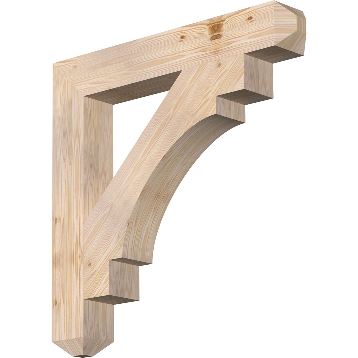 Ekena Millwork BKT06X38X38MRC04SDF Merced craftsman smooth 5-1/2-in x 38-in x 38-in Douglas fir Brown Wood Standard bracket