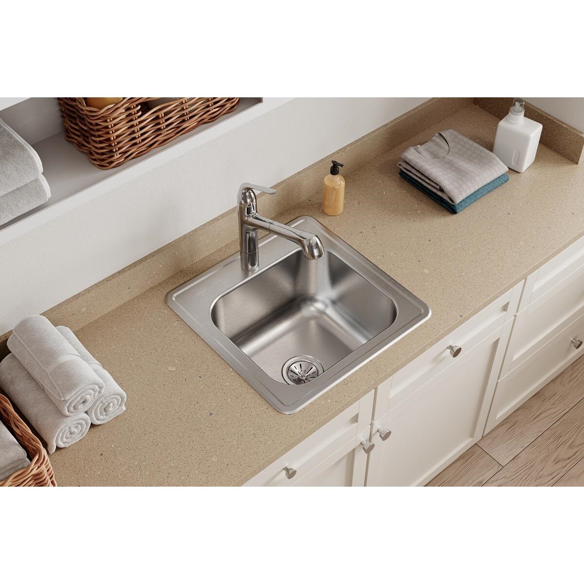 Ruvati Merino Drop-In 21-in x 20-in Stainless Steel Single Bowl Workstation  Kitchen Sink in the Kitchen Sinks department at