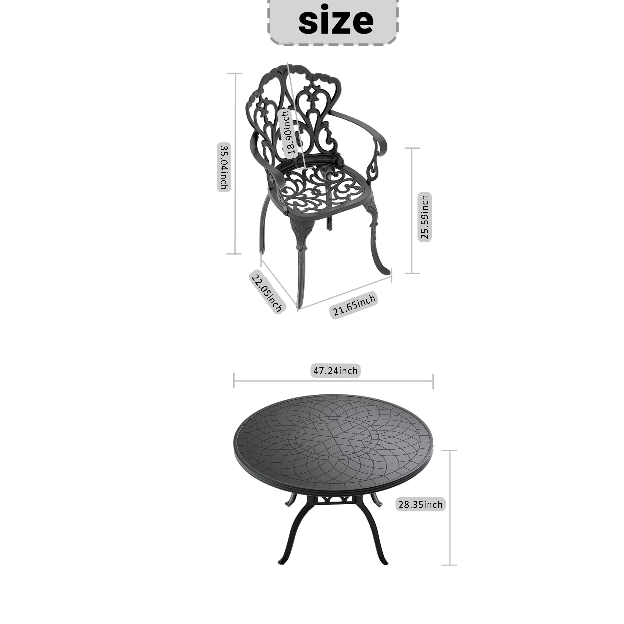 Kahomvis NICE-QP1092-078 Patio-Dining-Sets - View #4