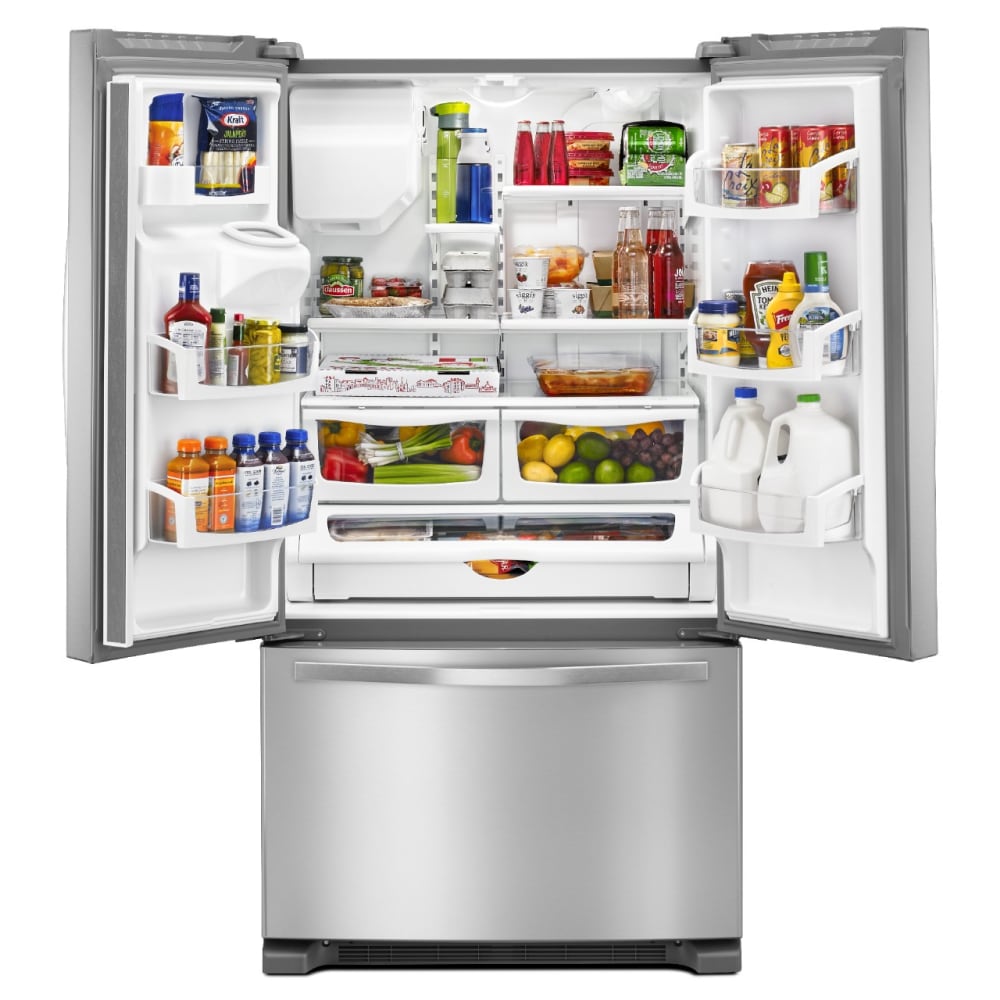 Whirlpool Spillproof Shelves 24.7-cu Ft French Door Refrigerator With 