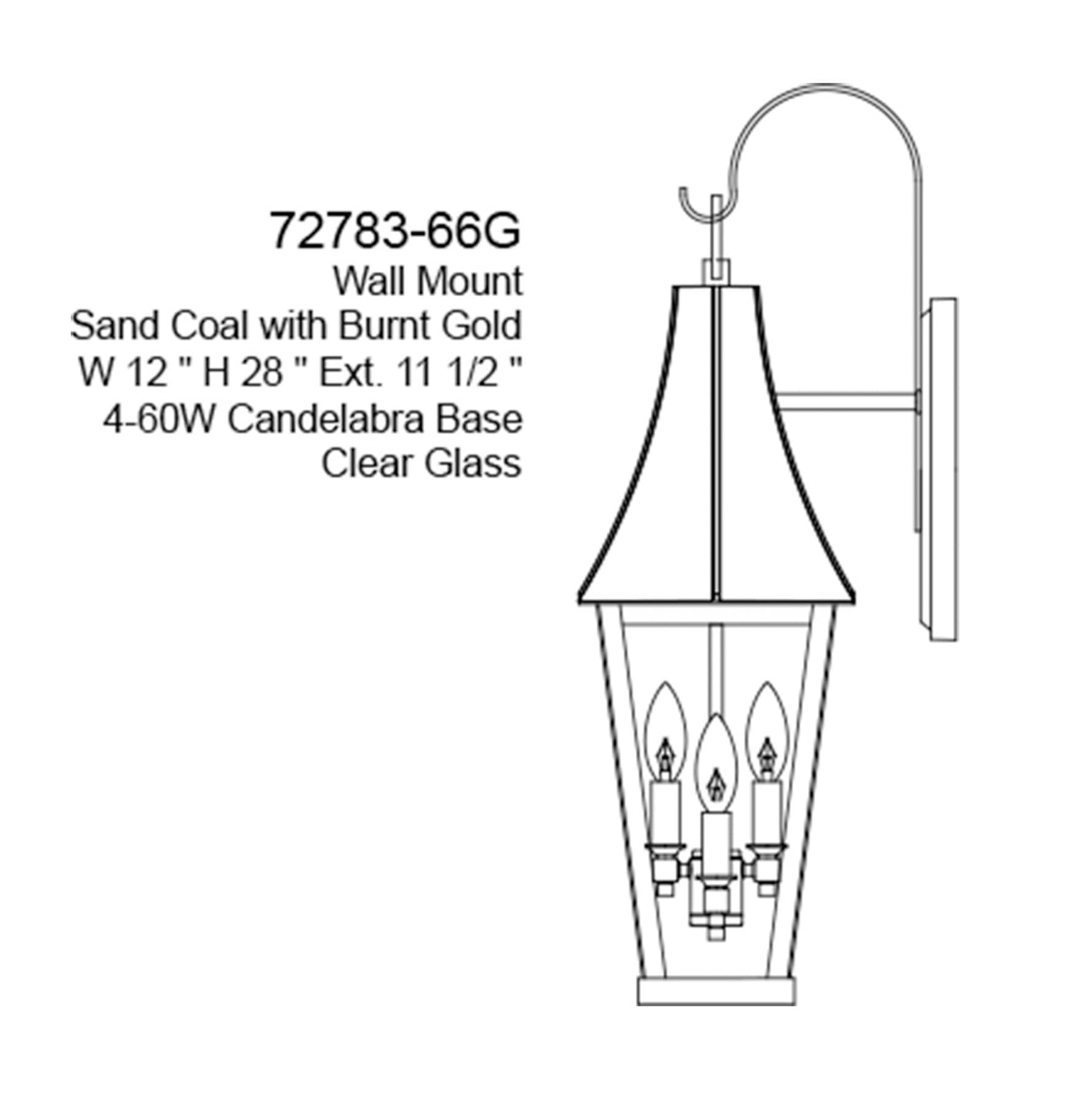 Black and Gold Glass 4-Light Dimmable Sconce