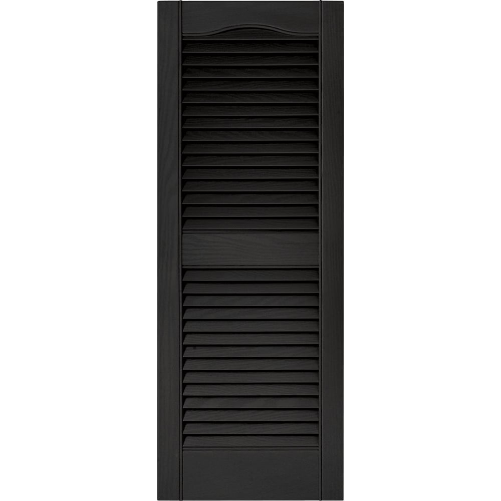 Vantage V1711439002 14.563-in W x 38.875-in H Black Louvered Exterior Shutters ( 1 -Pack )