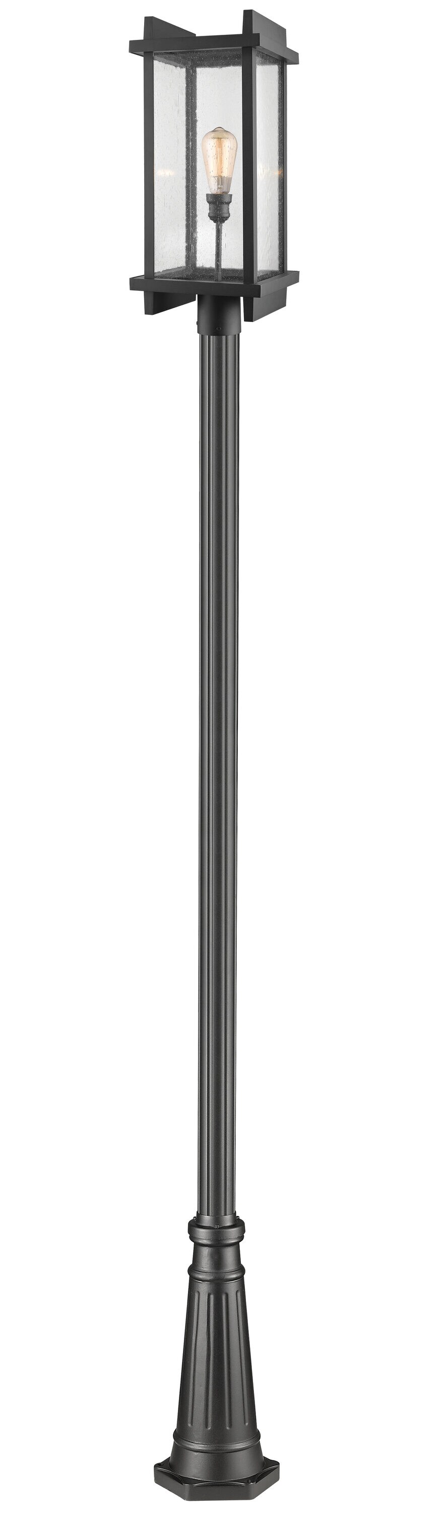 Z-Lite 565PHBR-519P-BK Fallow 119.38-in Black Modern/Contemporary Outdoor Light Post Lantern