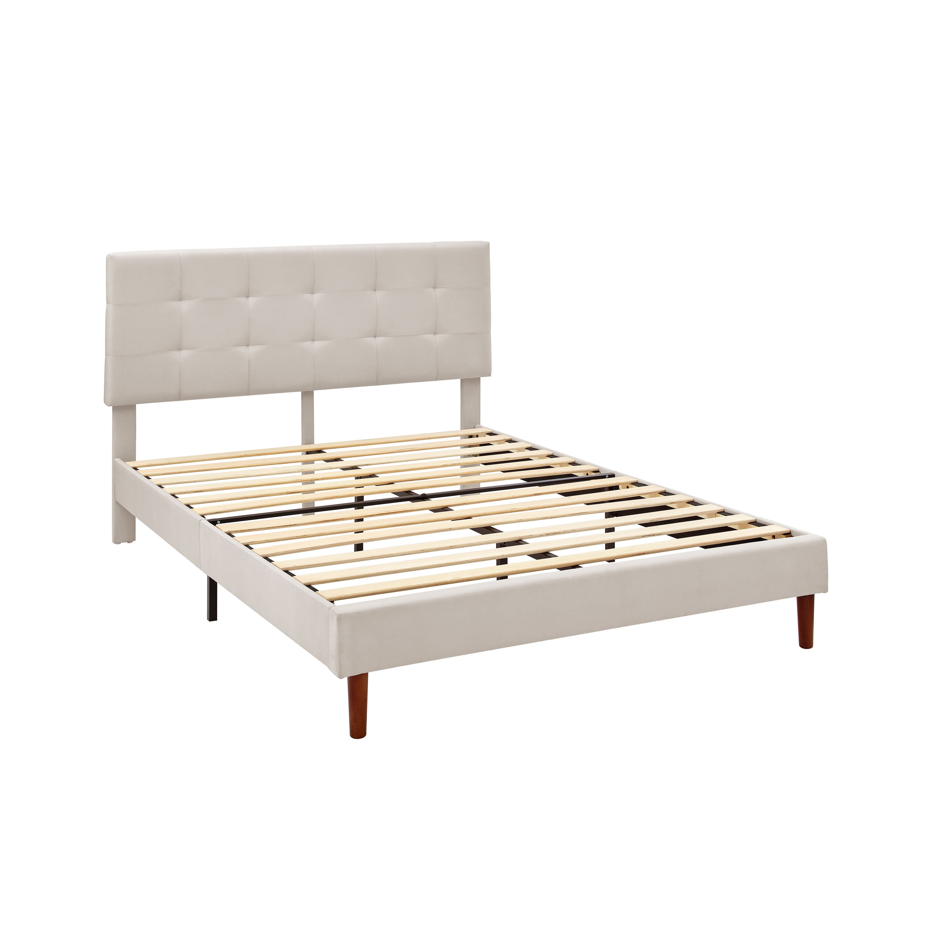 CASAINC WF-BU1001B-F-MR Upholstered platform bed Off-white Full Wood Platform Bed