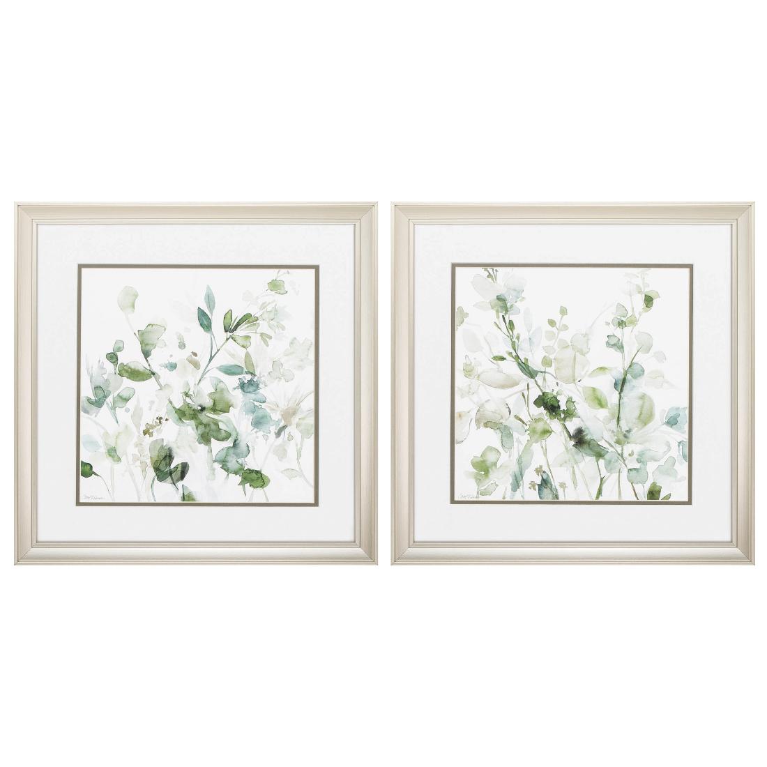 HomeRoots 365280 Gold Wood Framed 18-in H x 18-in W Botanical Wood Print