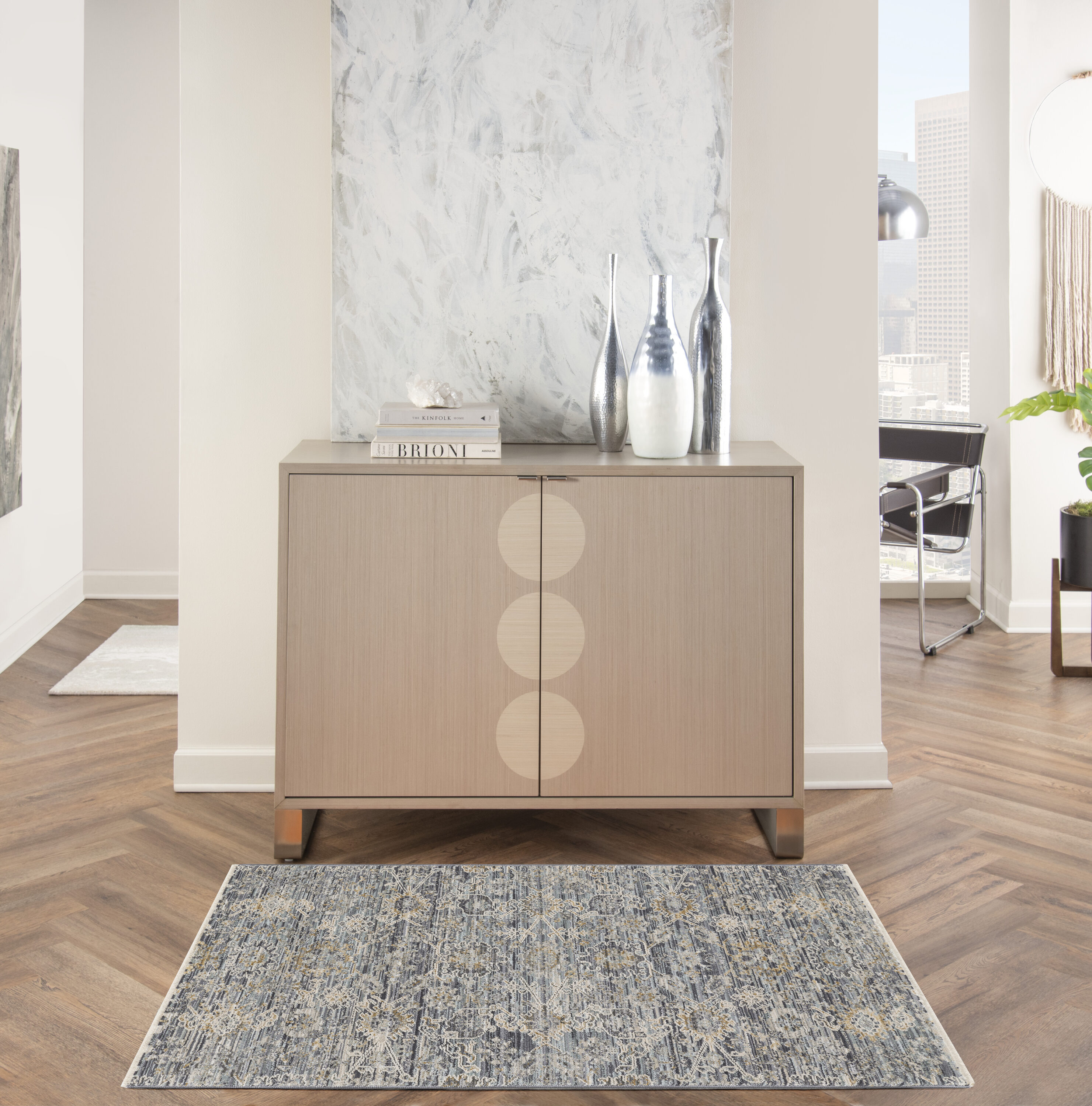 Nourison Home 099446923714 2 x 4 (ft) Loomed Charcoal Rectangular Indoor Distressed/Overdyed Bohemian/Eclectic Area rug