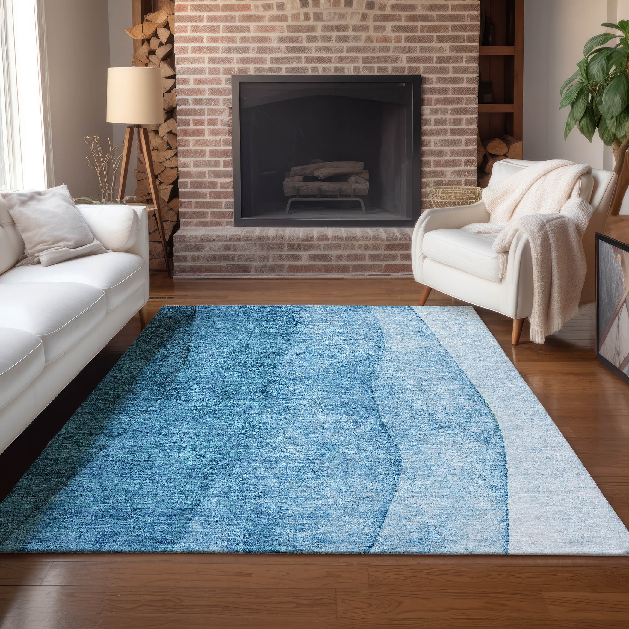Addison Rugs ACN625TE3X5 Chantille ACN625TE 3 x 5 (ft) Polyester Teal Rectangular Indoor/Outdoor Geometric Machine washable Area rug