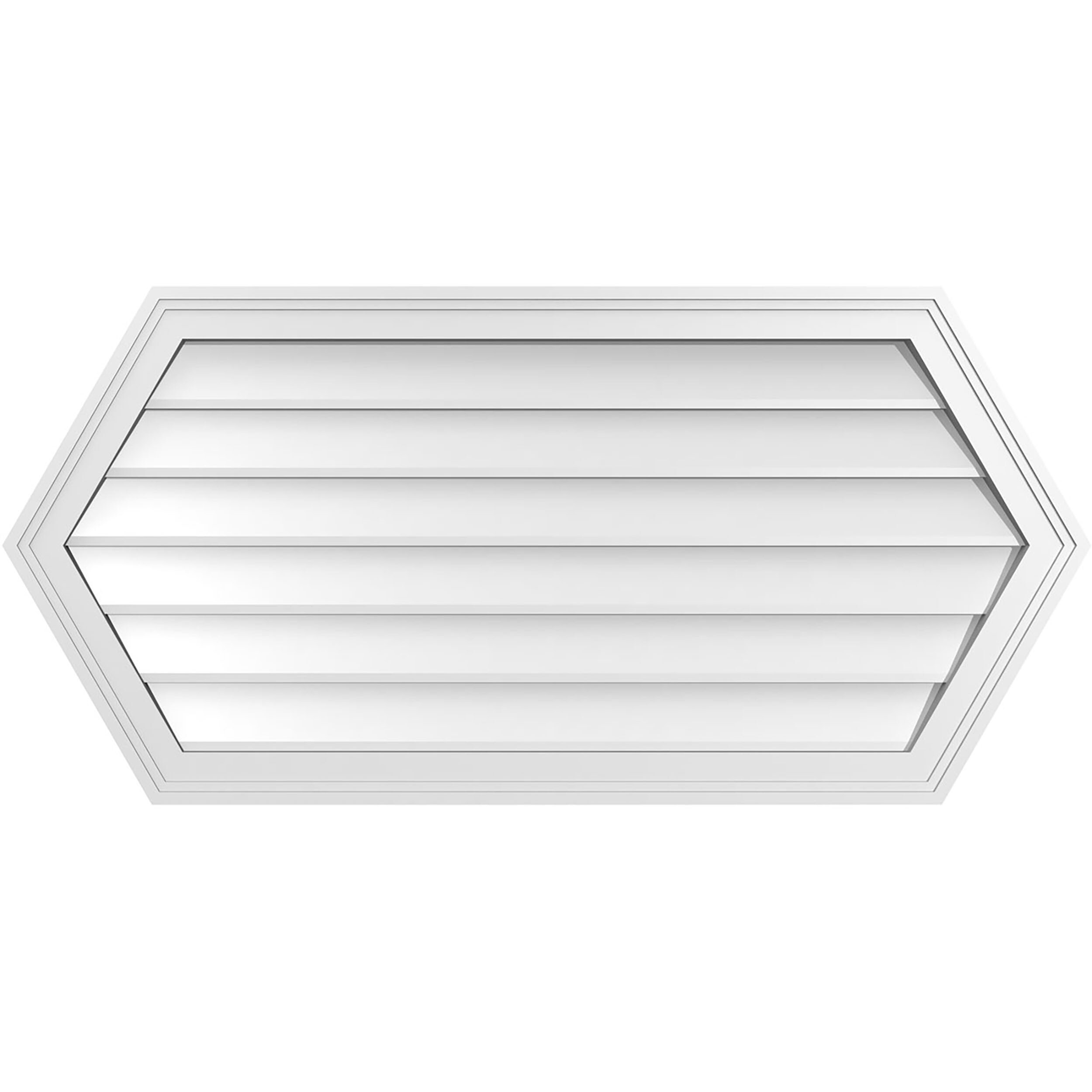 Ekena Millwork GVPHP42X2002SN 42-Inches x 20-Inches Off-white Peaked PVC Gable Louver Vent