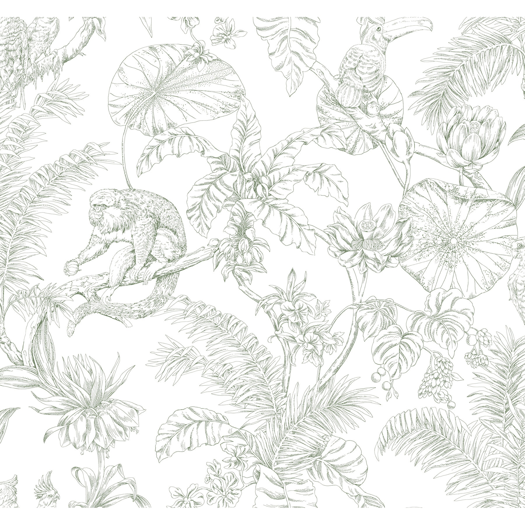York Wallcoverings Toile Resource Library 60.8-sq ft Forest Non-woven Novelty Unpasted Wallpaper