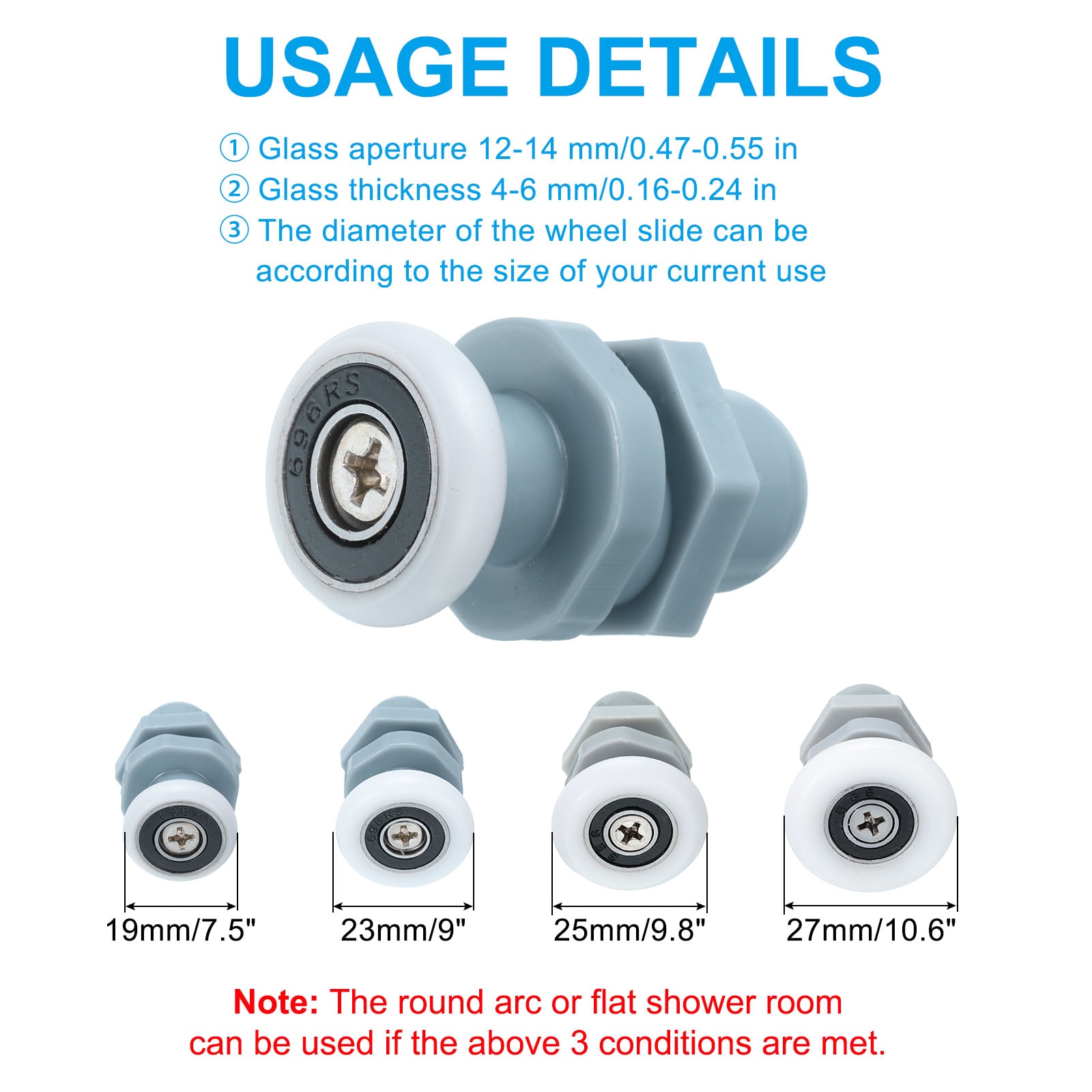PATIKIL S26020301UX1873 Tub-Shower-Door-Rollers - View #4