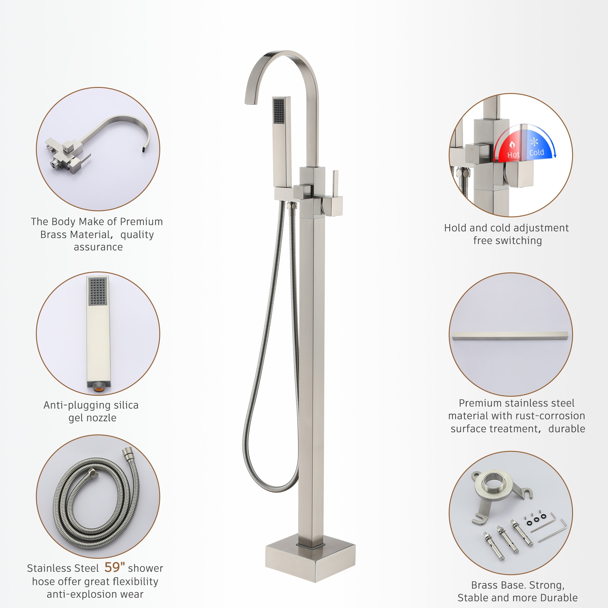 Clihome TC-228BG-BF Roman-Tub-Faucets - View #4
