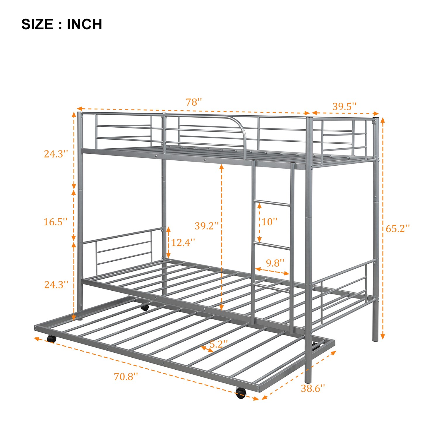 CASAINC Bunk bed Sliver Twin Over Twin Bunk Bed at Lowes.com