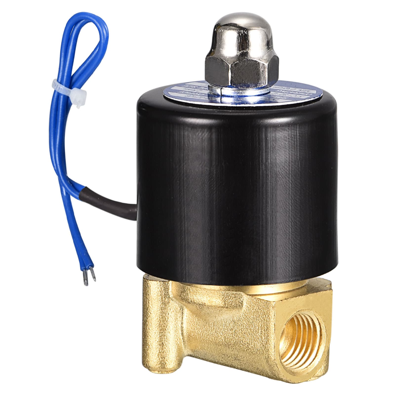 Unique Bargains Brass Electric Solenoid Valve 1/4 Inch NPT 12VDC Air Valve Normally Closed for Water Gas Fuel Oil