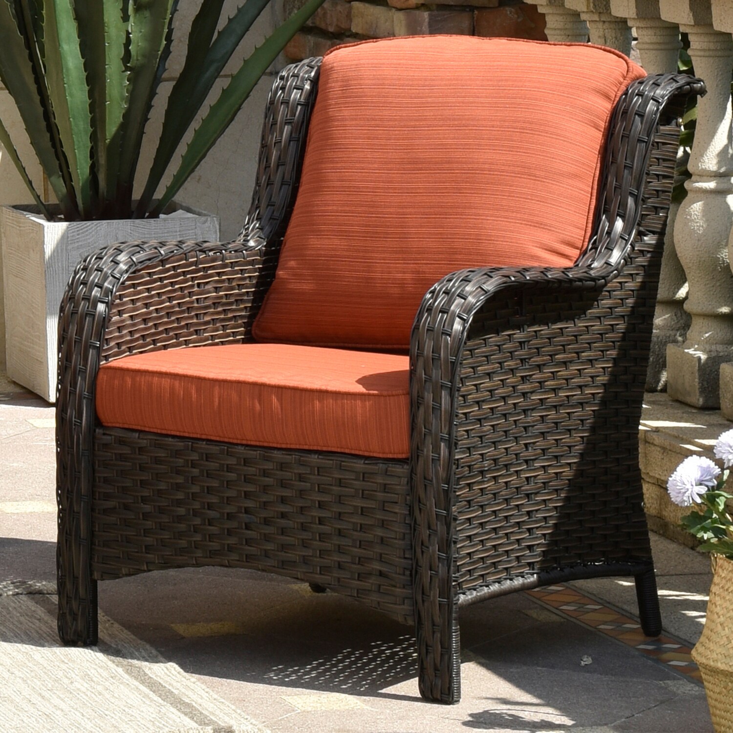 threshold belvedere wicker patio club chair