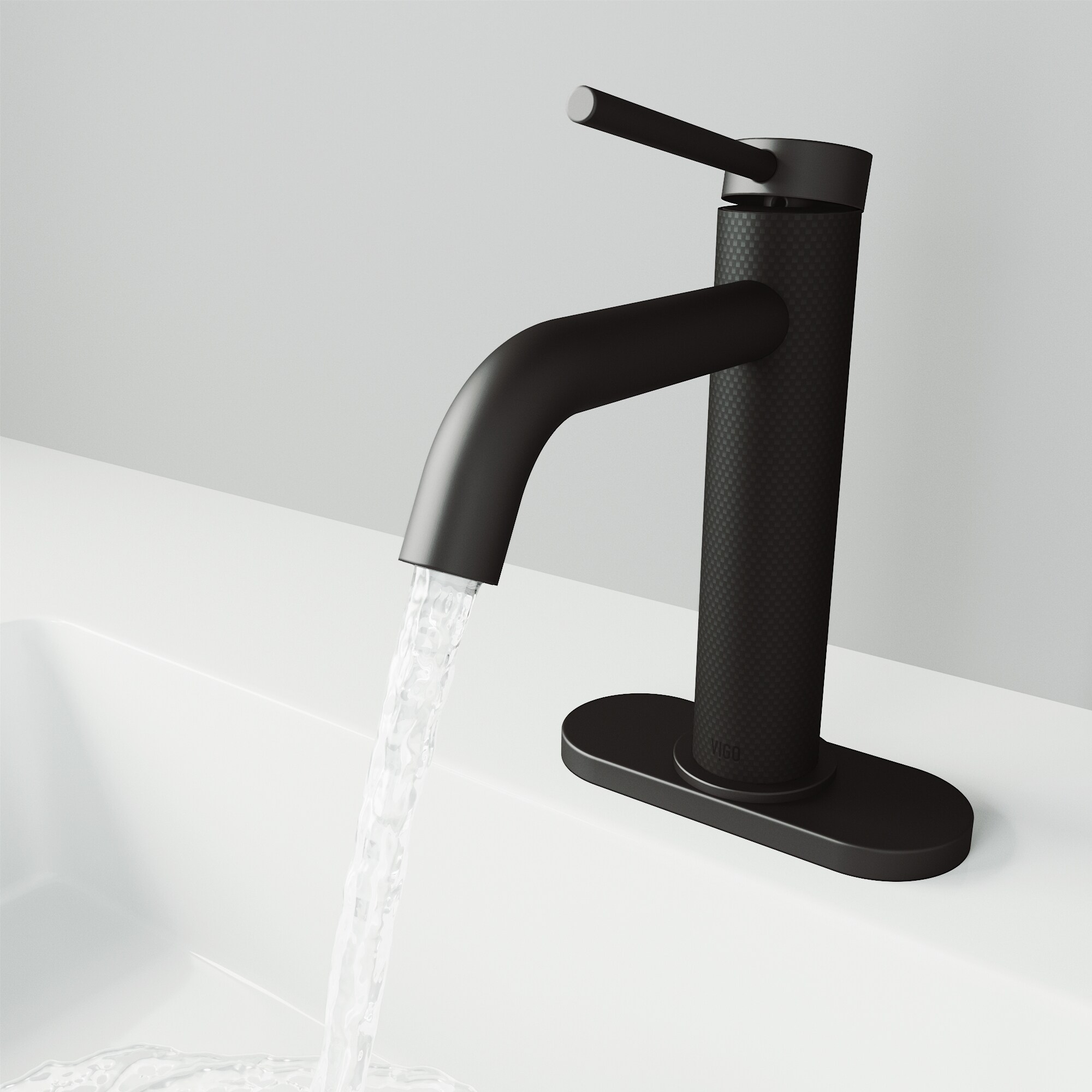 VIGO Madison Matte Black Single Hole 1-Handle WaterSense Bathroom Sink ...