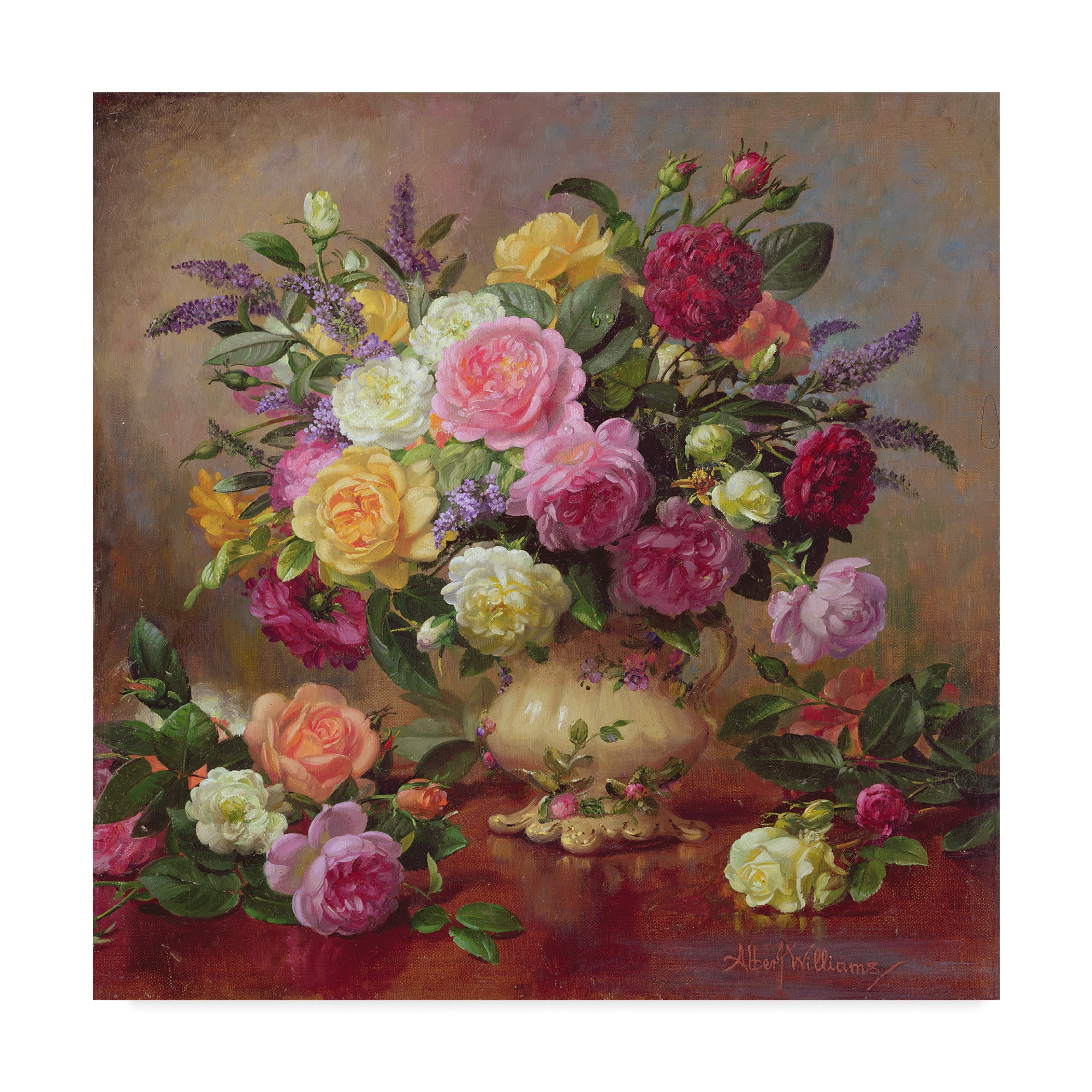 Multicolor Floral Canvas Print for Kids Nursery, 18" x 18"