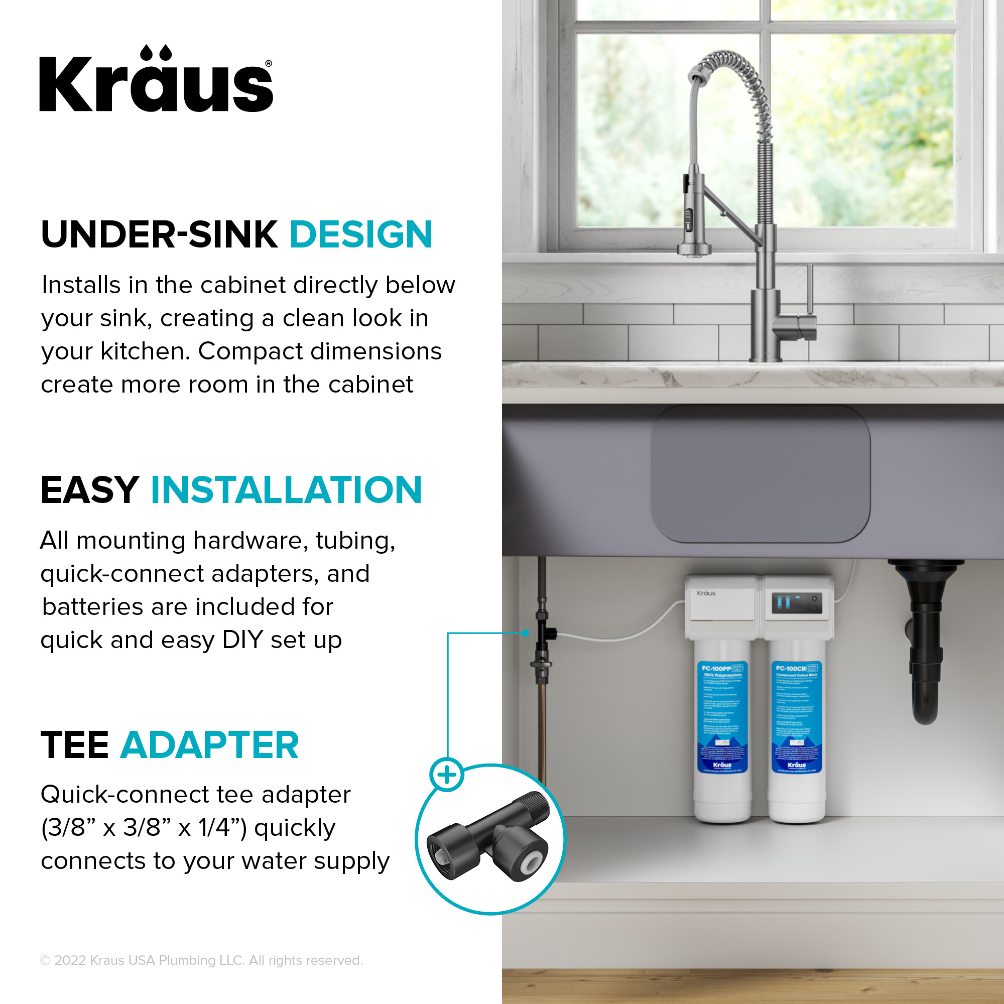 KRAUS Bolden Drinking Water Filter Faucet in Brushed Brass — DirectSinks