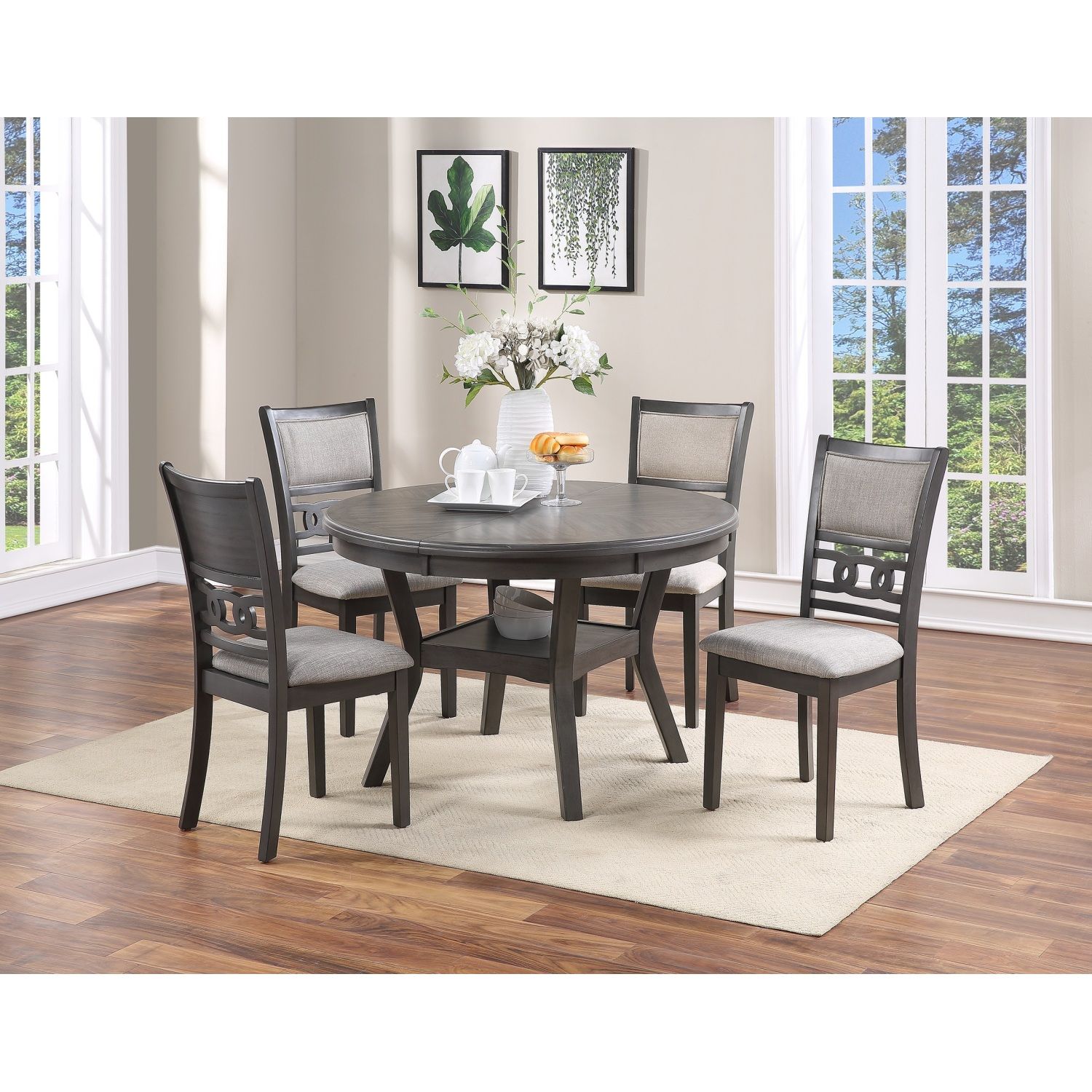 JASMODER B011S00163 Gray Contemporary/Modern Dining Room Set with Rectangular Table (Seats 4)