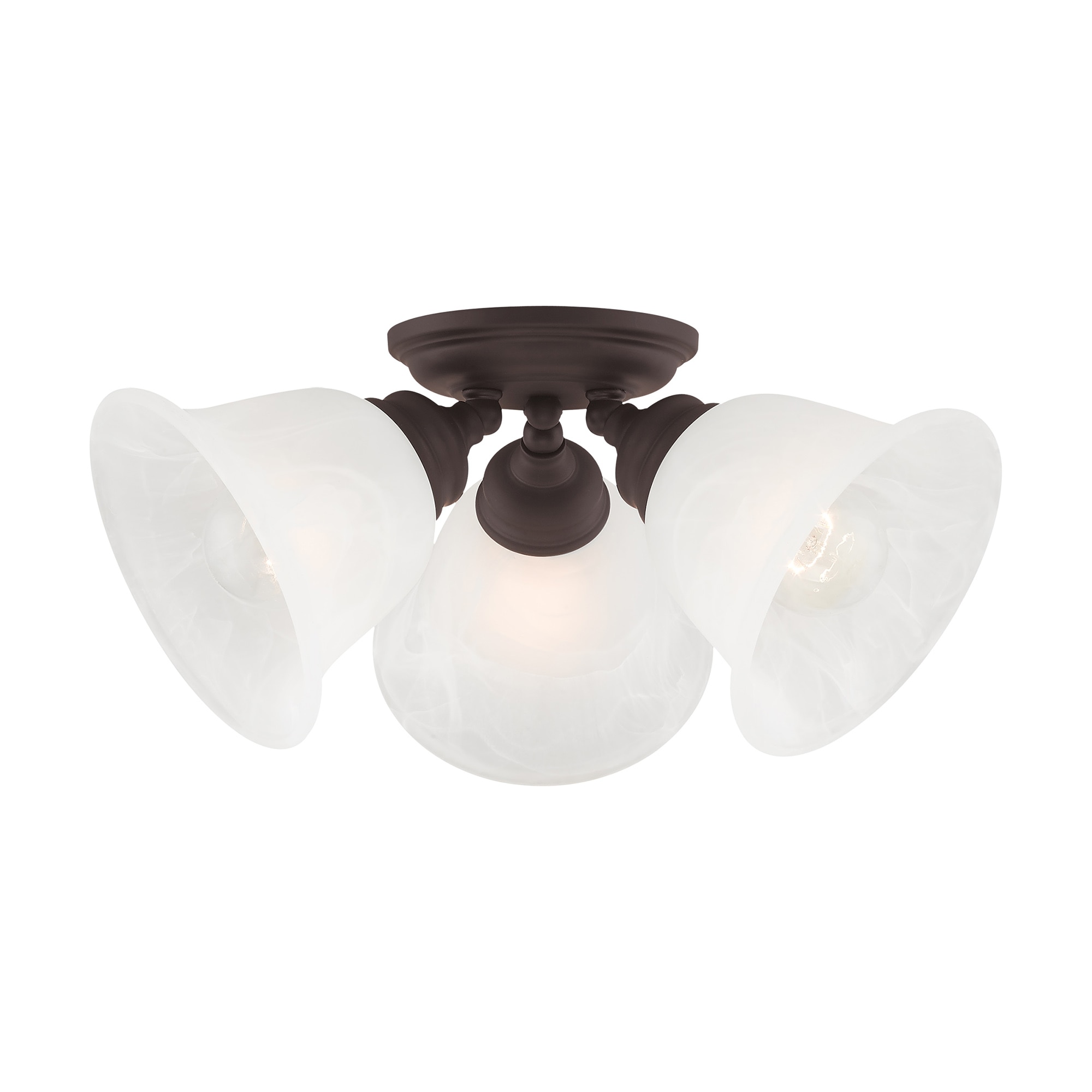 Livex Lighting 1358-07 Essex 3 -Light 14.5-in Bronze Semi Flush Mount Light