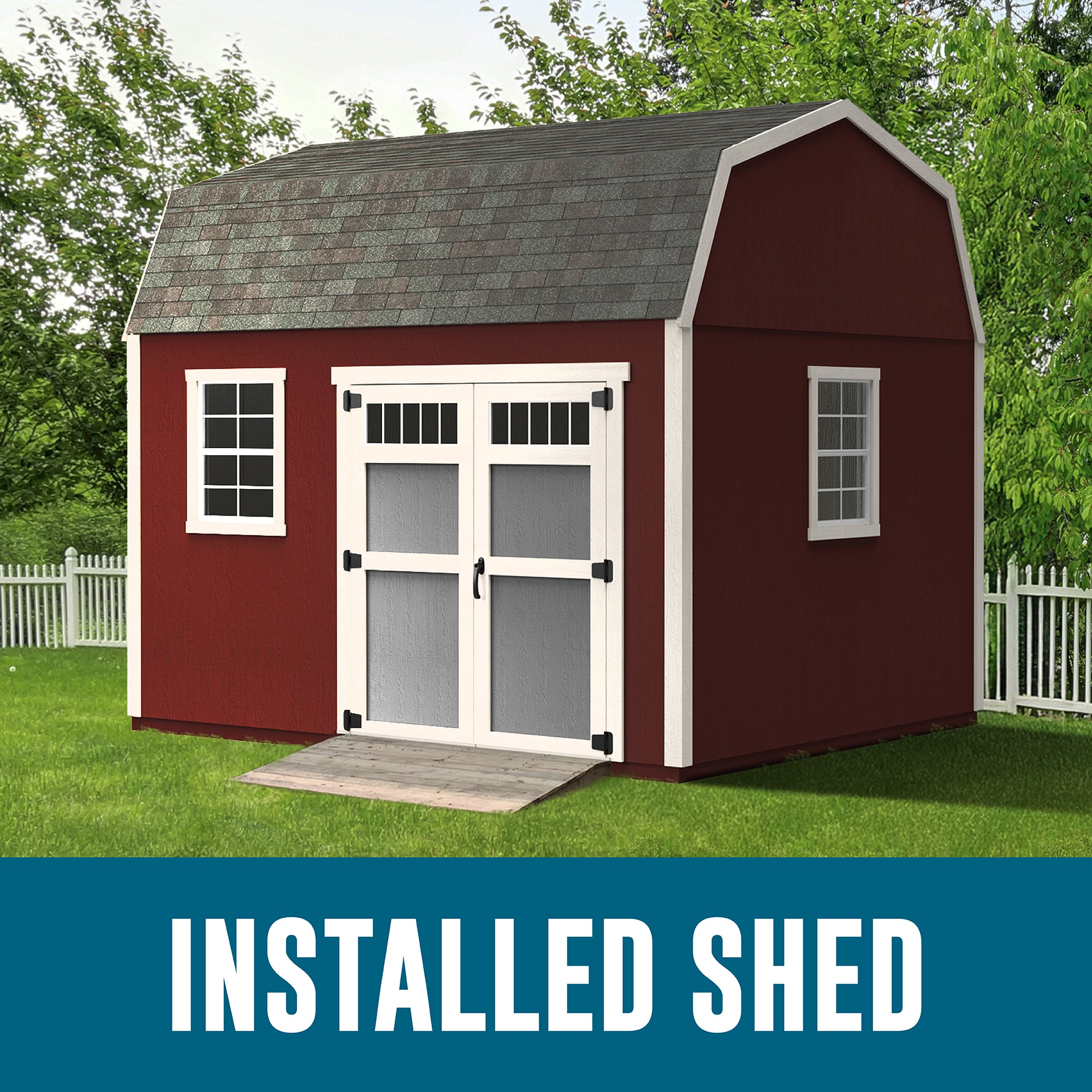 Heartland Crestone 12-ft x 10-ft Gambrel Style Wood Outdoor Storage Shed with 2 Windows 1 Doors (Installation Included) #63442-0