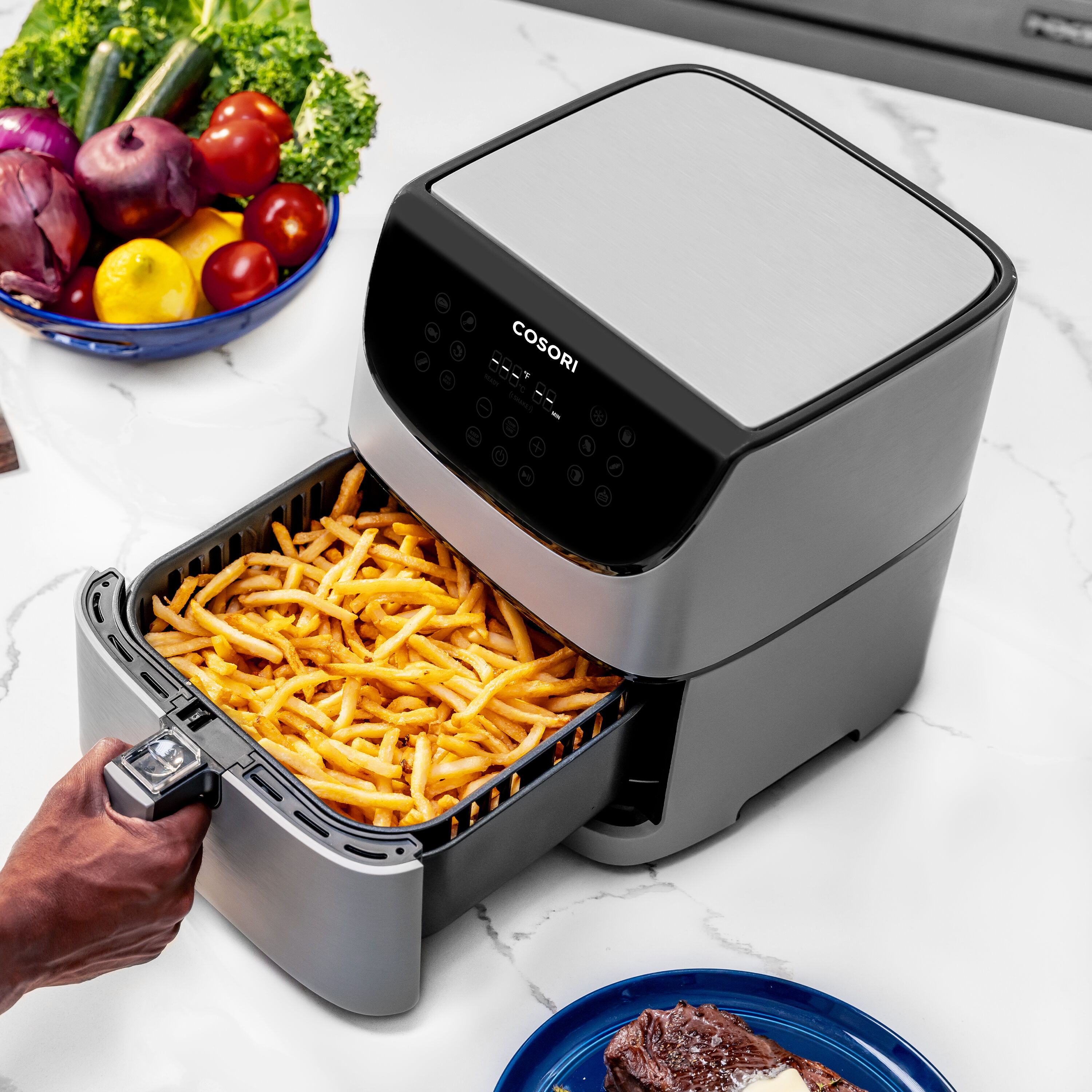 Cosori Navy Blue Air Fryer 1700W Touch Control 360 ThermoIQ