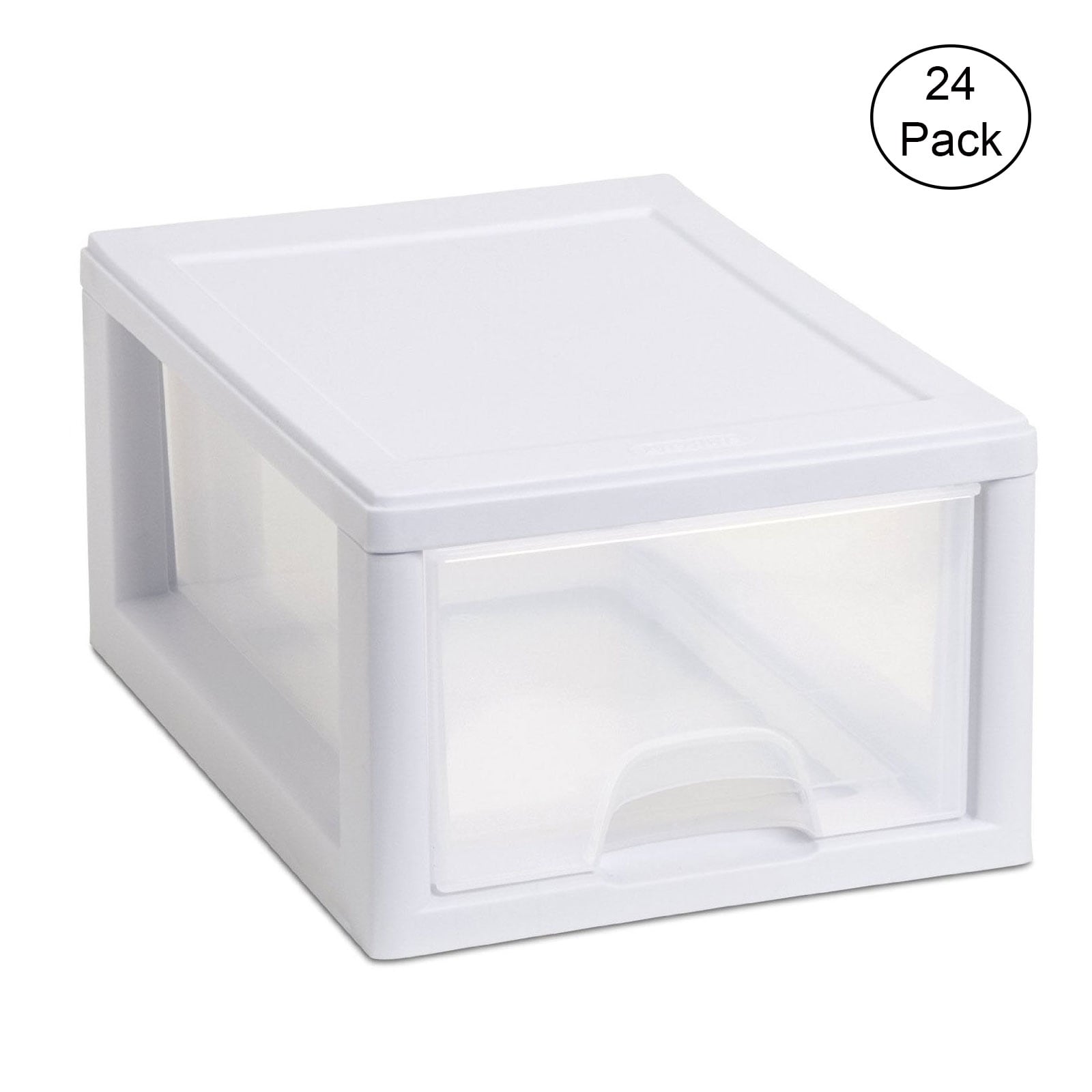IRIS USA 3 Pack 15qt Stackable Plastic Storage Drawers, White, 3