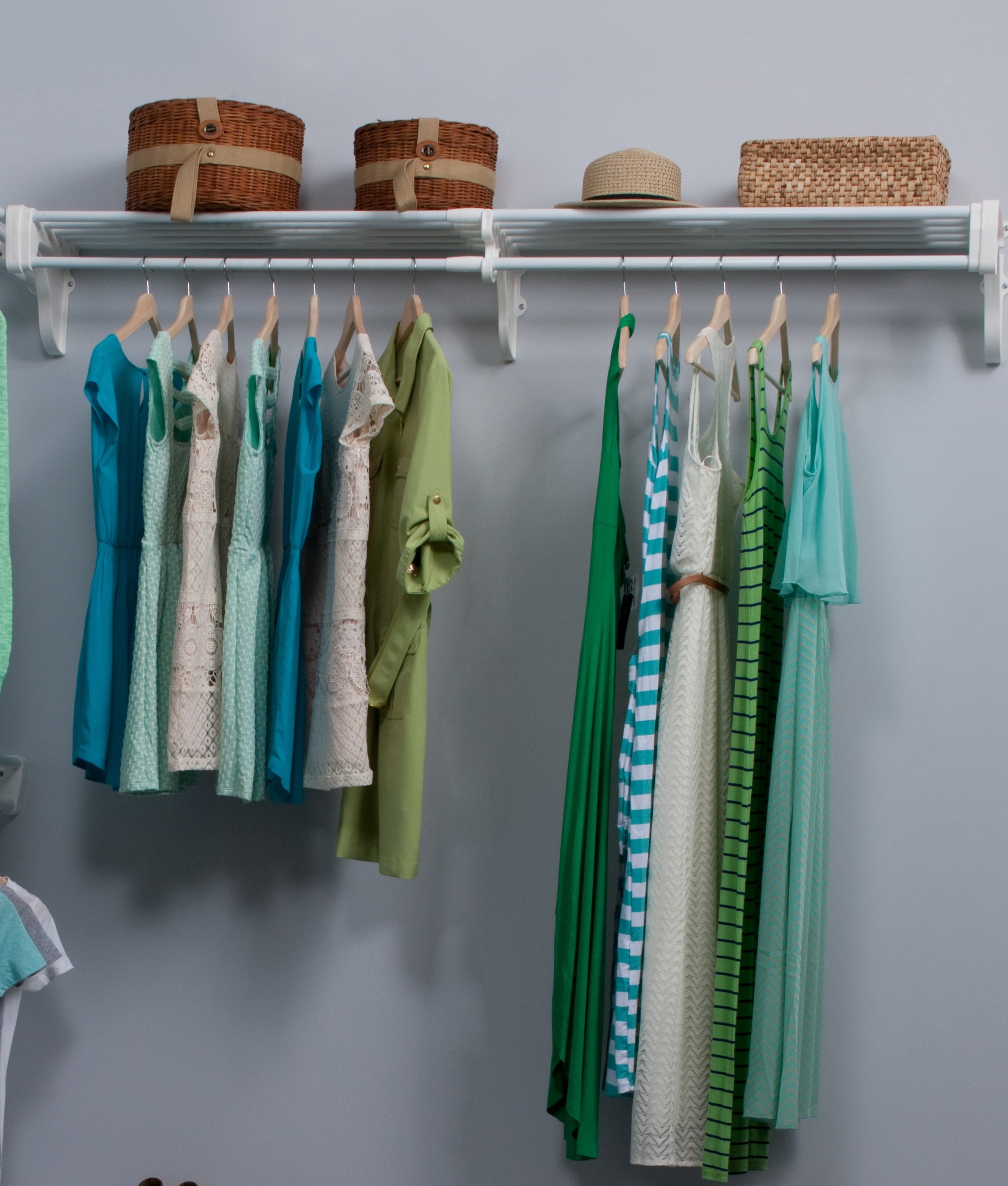 EZ Shelf Expandable Laundry Room Shelving Kit, Wall Mount, White 