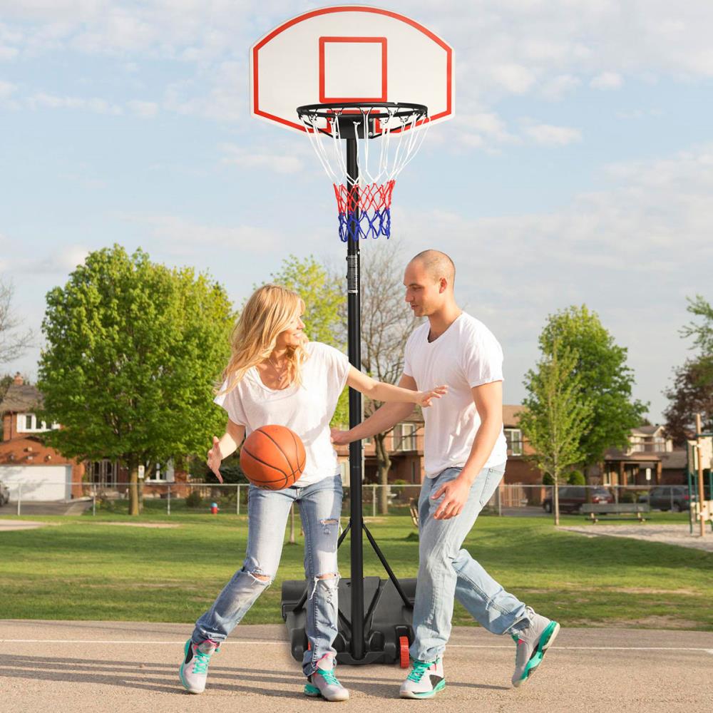 : Goplus Portable Basketball Hoop Outdoor, 6.3FT-8.1FT Height  Adjustable 5-Level Basketball Stand System with Shatterproof Backboard,  Built-in Wheels, Indoor Outside Court Basketball Goal for Kids Youth :  Sports & Outdoors