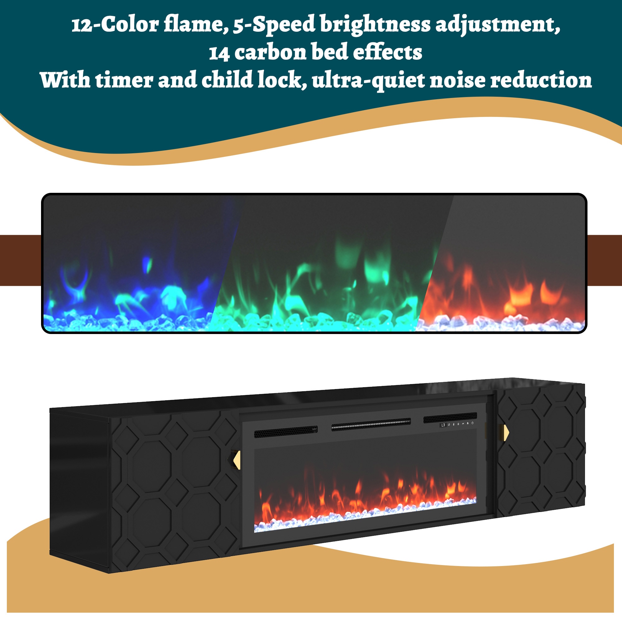 Clihome CL-JHZH008-BK Electric-Fireplaces - View #9
