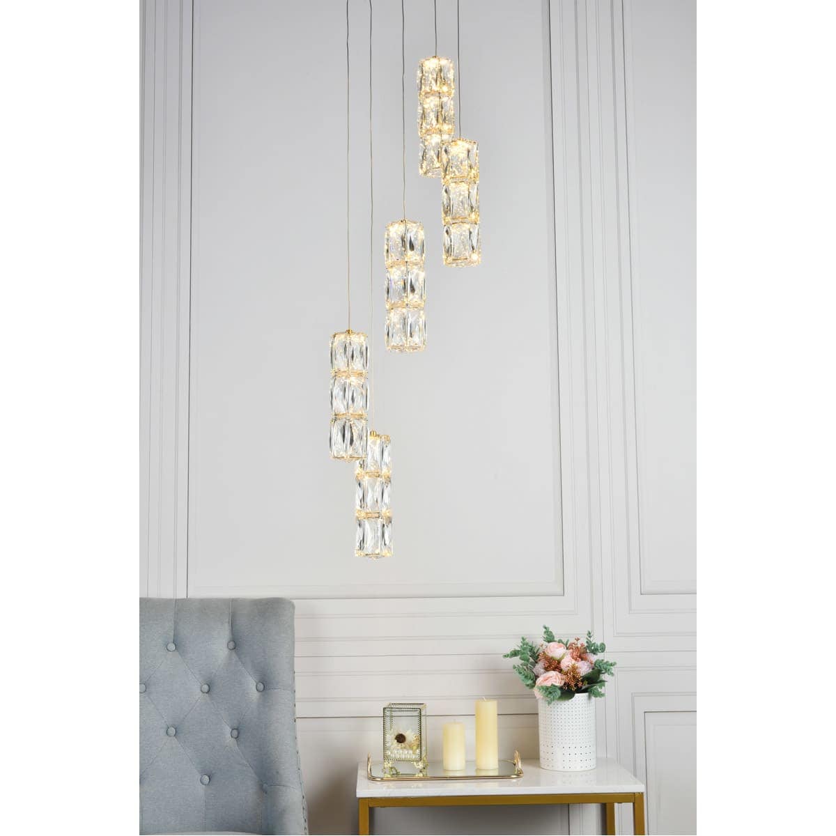 Elegant Lighting 3500D5RG Pendant-Lights - View #2