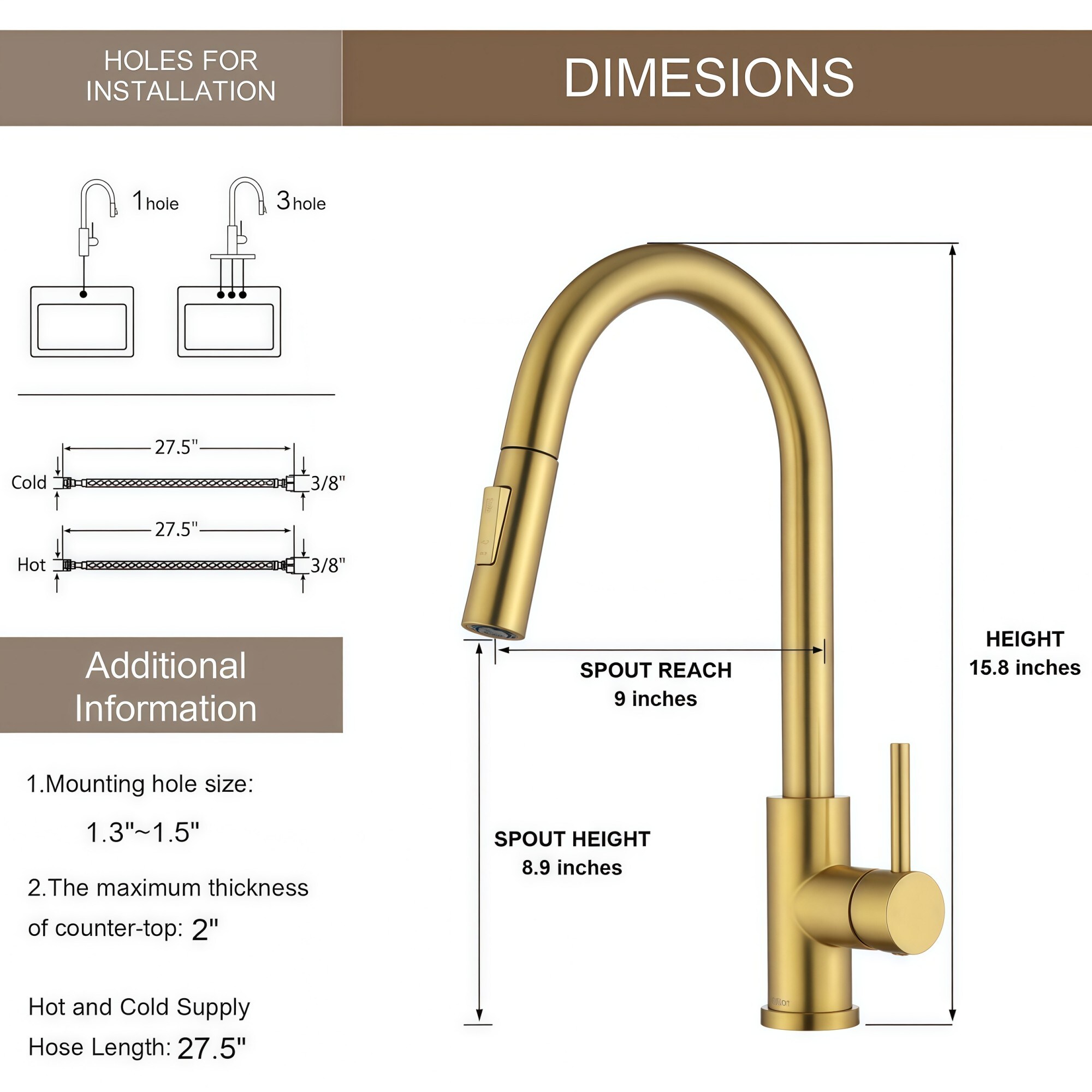 Numhew NHWILL4362 Kitchen-Faucets - View #4