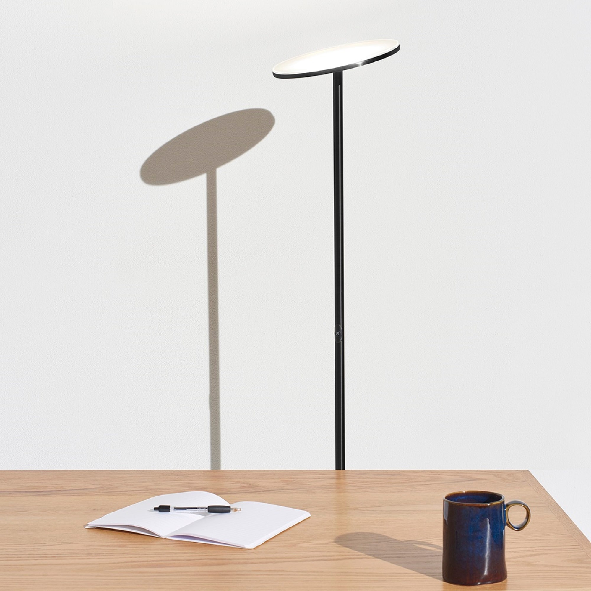 White Adjustable 69" LED Torchiere Floor Lamp with 3-Way Switch