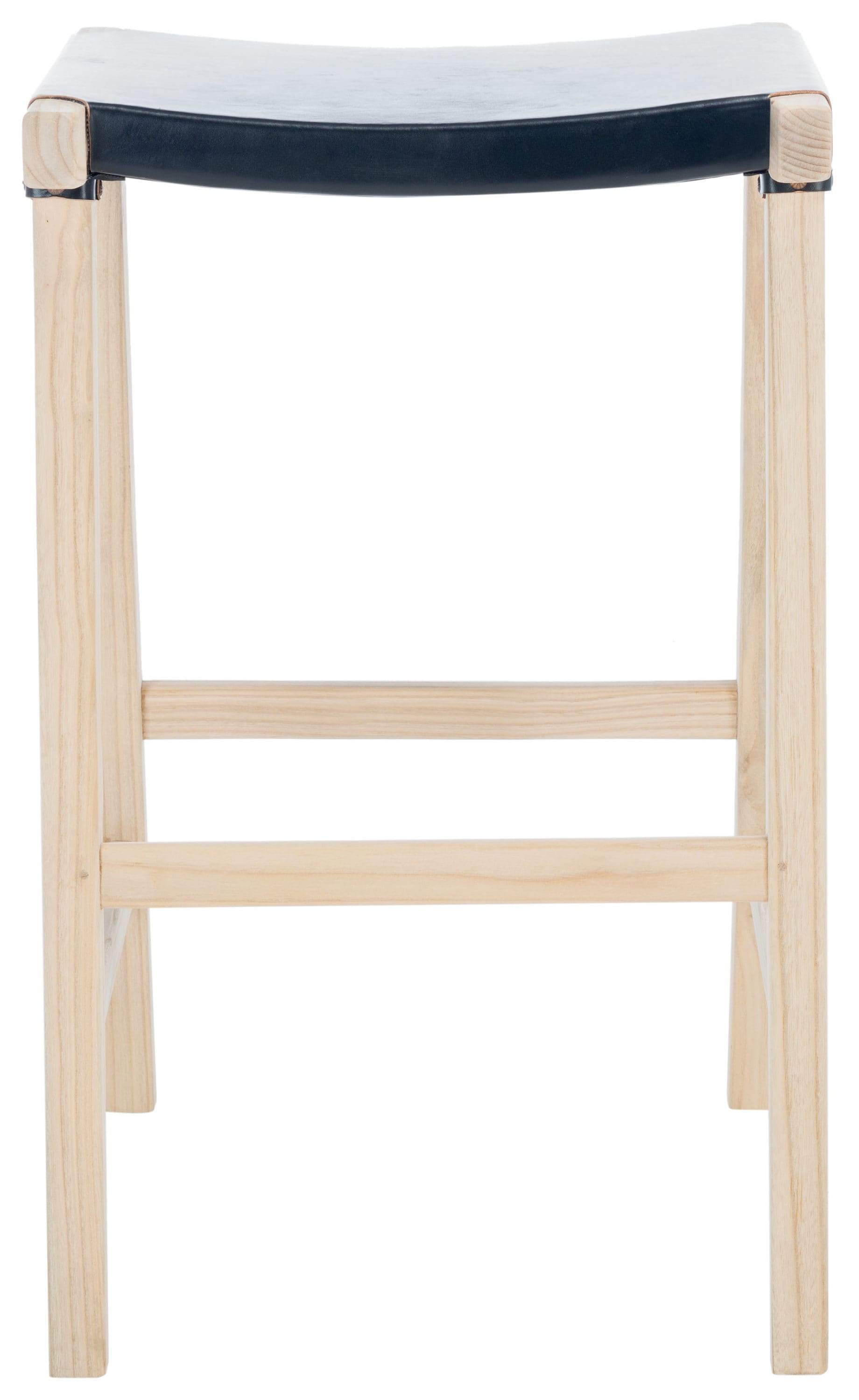 Safavieh BST1010A Aariz Black/Natural 30.0-in H Bar height Saddle seat Wood Bar Stool