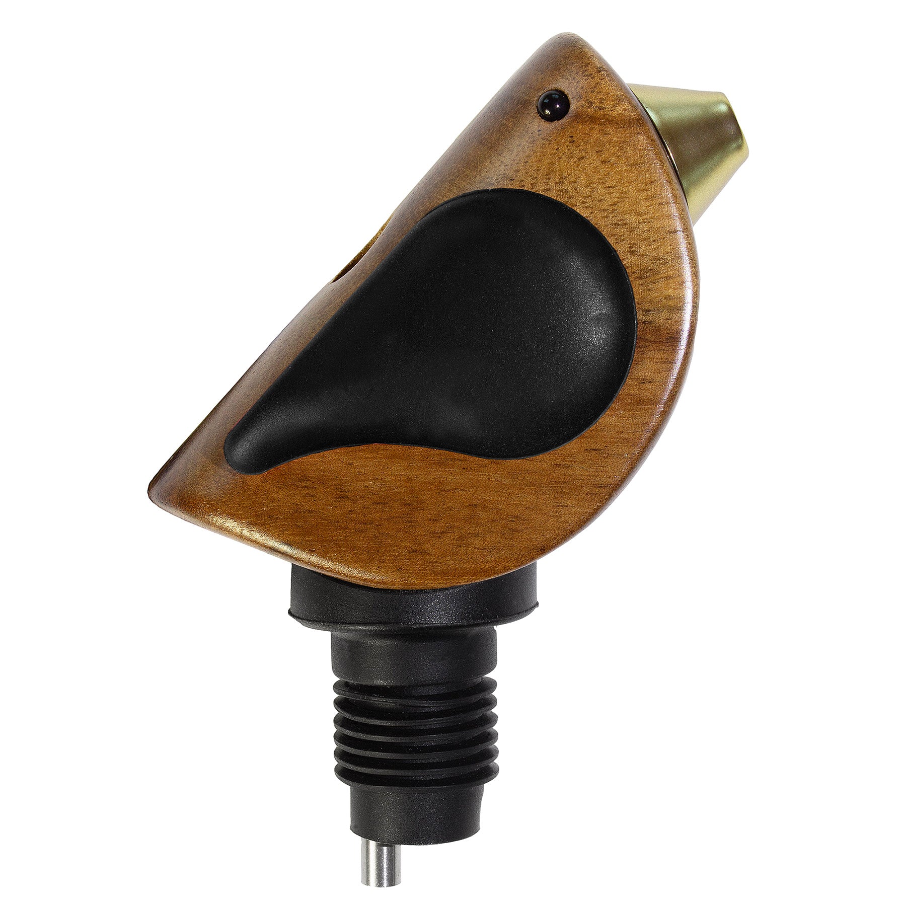 Totally Bamboo Songbird Specialties Acacia Wine Bottle Pourer with Black Silicone Wings