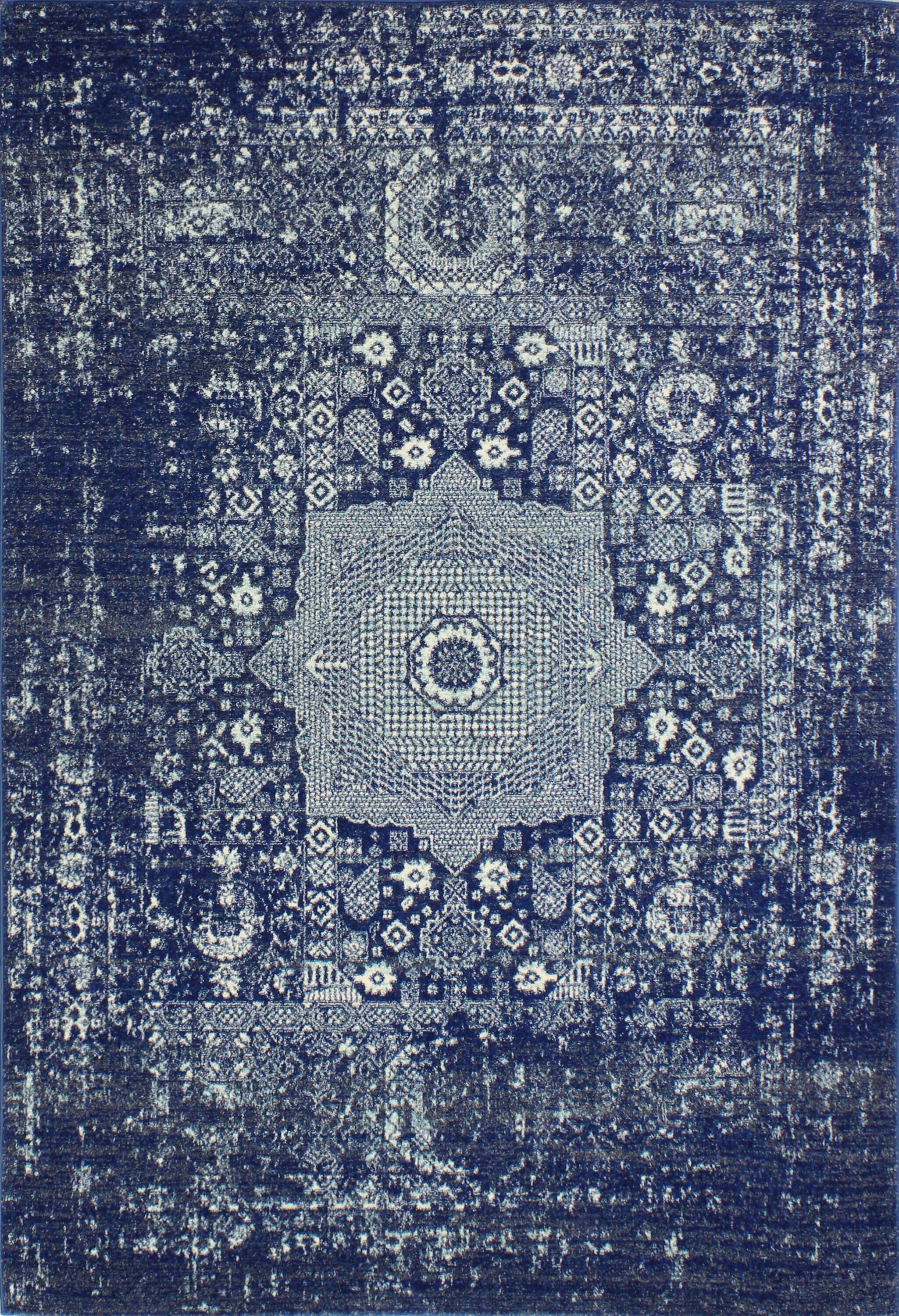 Bashian 649652246864 9 X 12 (ft) Dk.Blue Indoor Floral/Botanical Oriental Area Rug