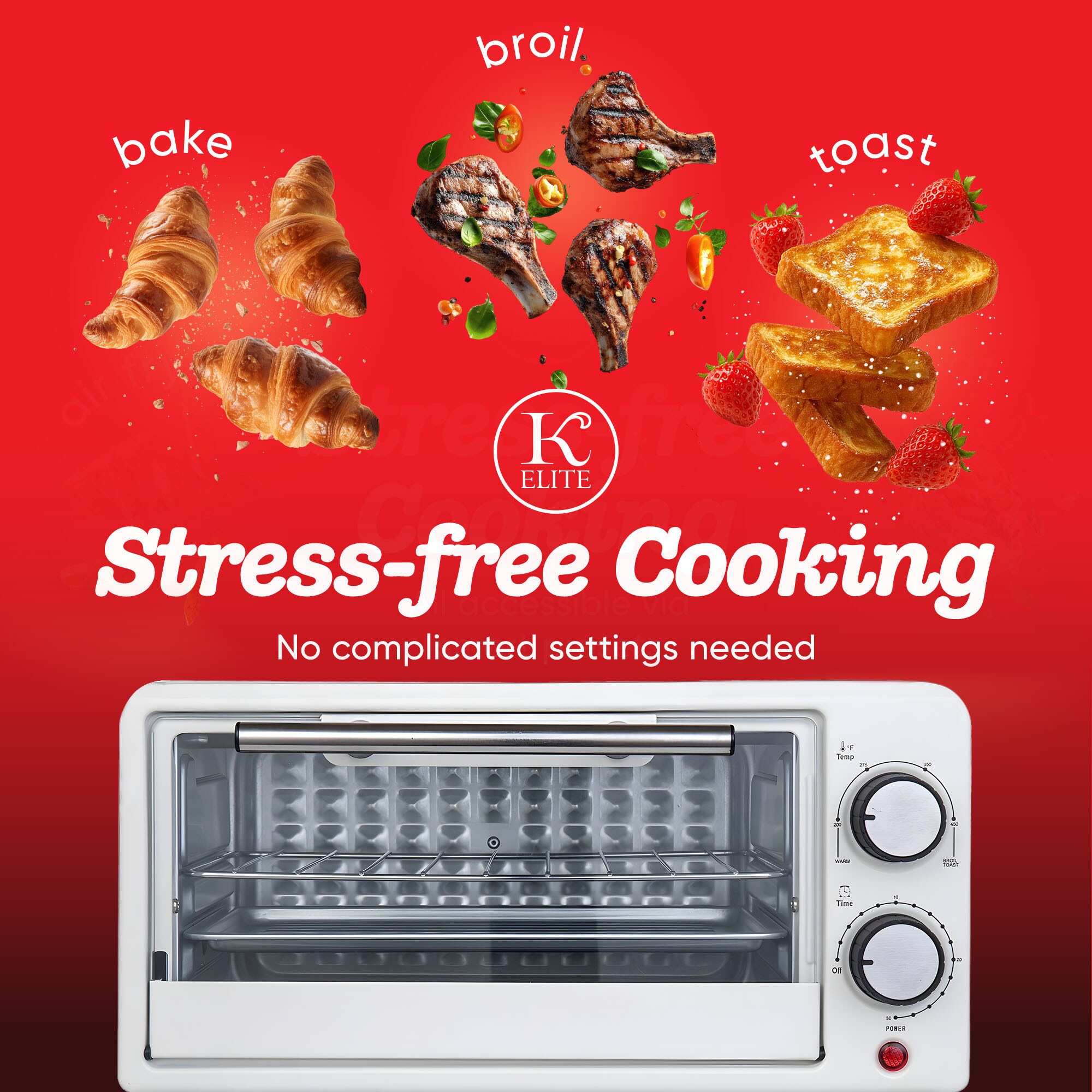 Kitchen Elite KE-OV-B101WH Countertop-Toaster-Ovens - View #4