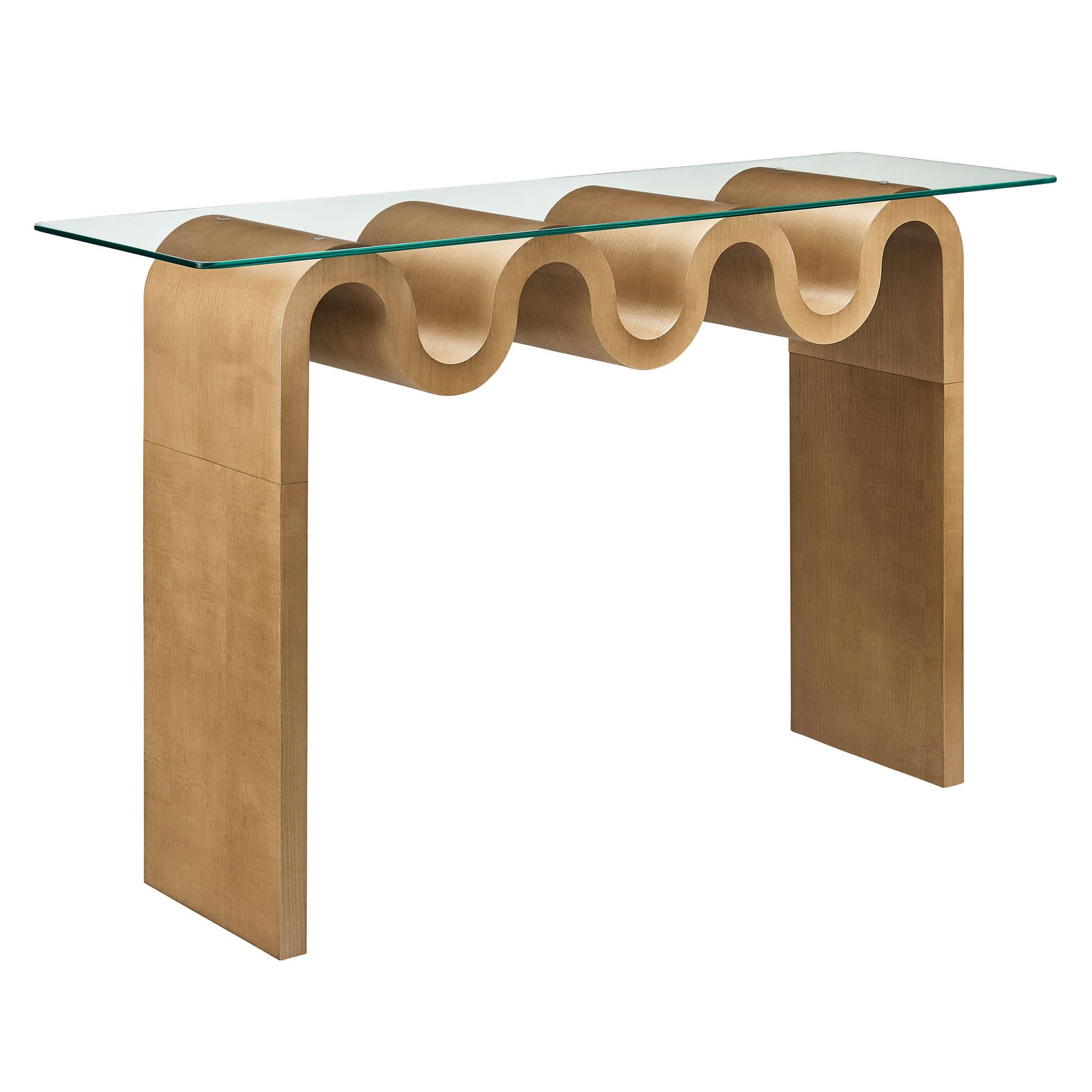  Ondine Glass Top 50-in Console Table in Natural