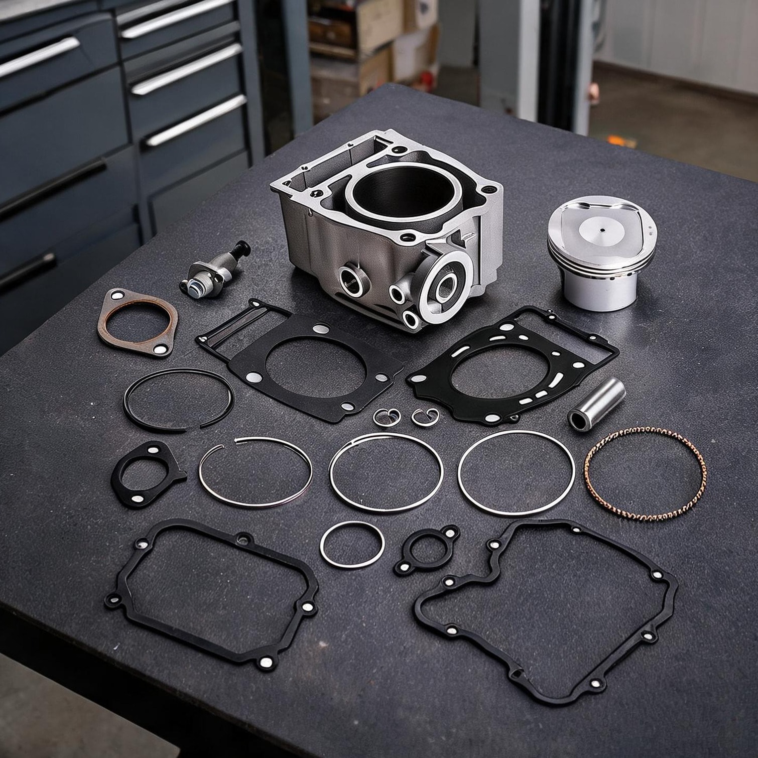 FlowLuxe Reliable 499cc Cast Aluminum Cylinder Piston Top End Kit for Engine 92mm x 75mm