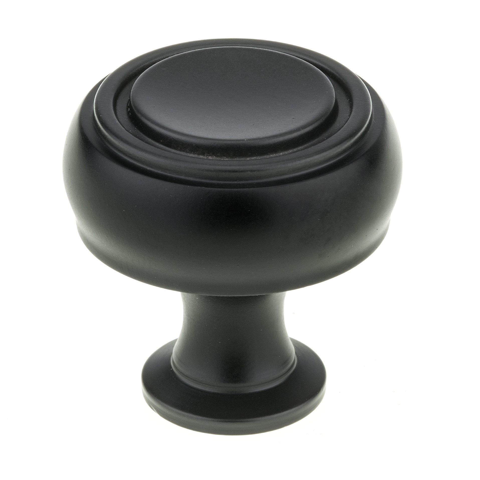Richelieu BP872233900 Edgemont 1-5/16-in Black Round Contemporary Cabinet Knob