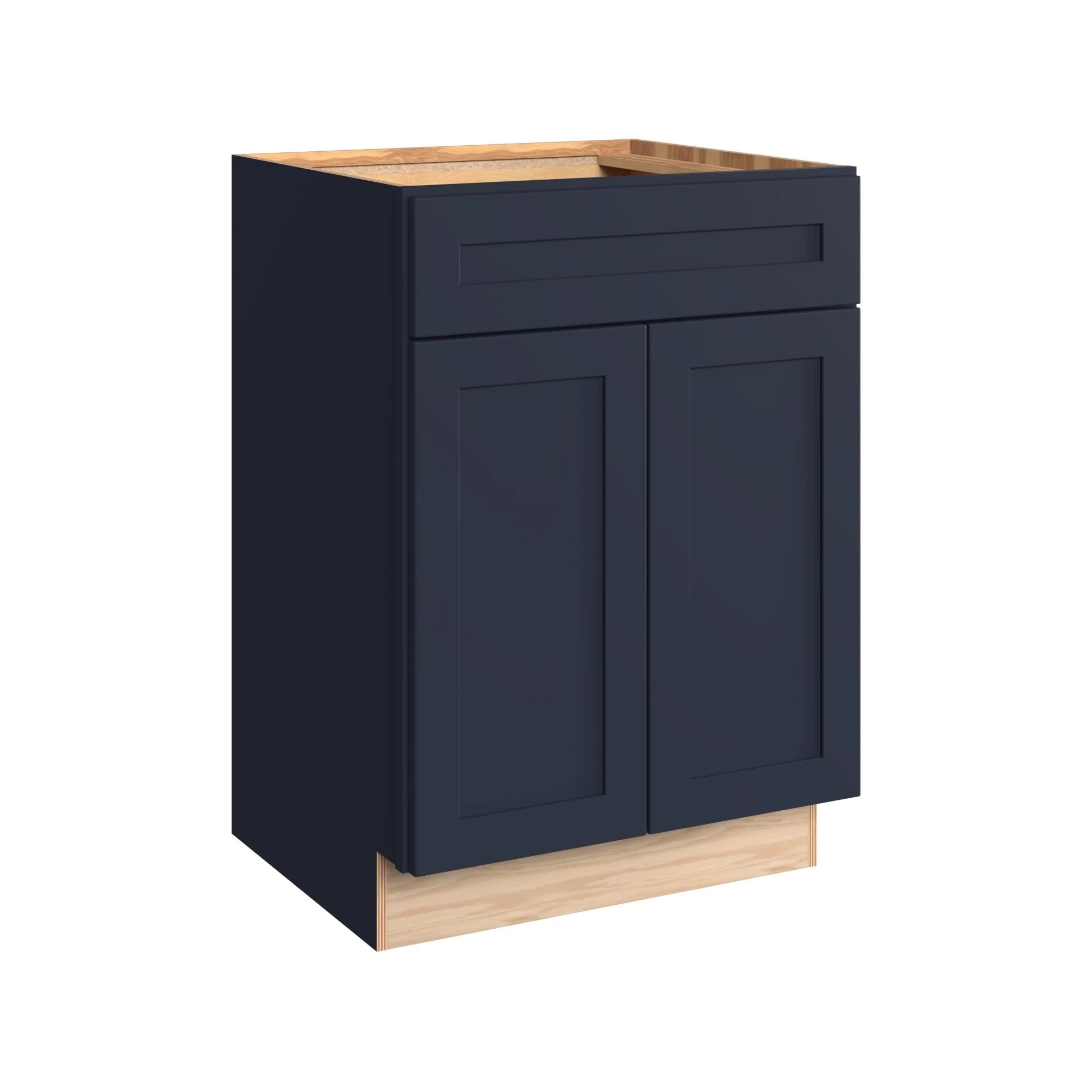 KraftMaid Momentum VSB242134G77 Deveron 24-in Midnight Bathroom Vanity Base Cabinet without Top