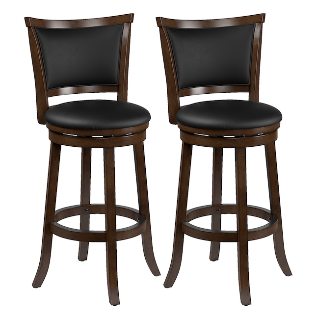 Bar Height Upholstered Swivel Stool, Black Bar Chairs Leather