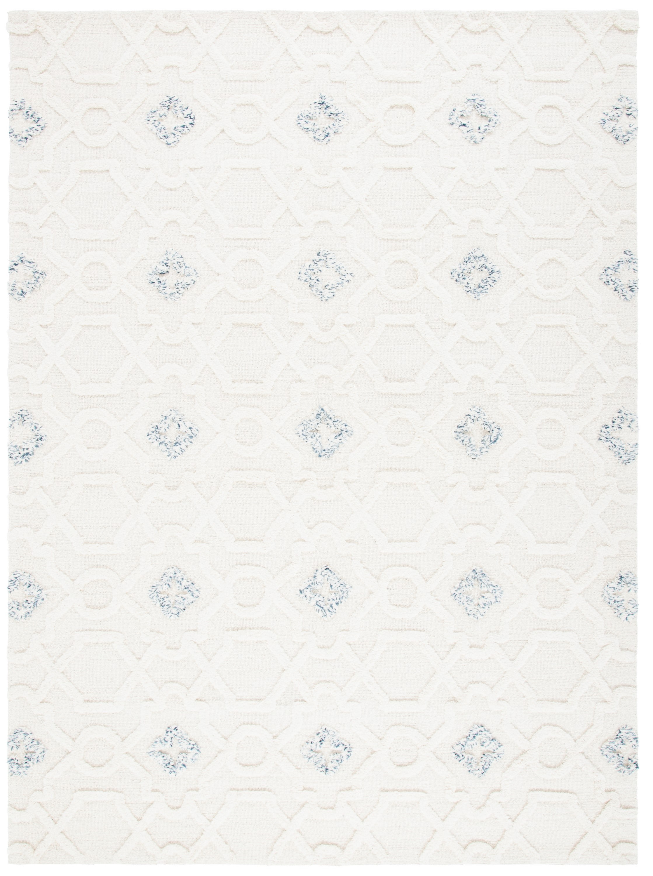 Ivory Hand-Tufted Wool Shag 8' x 10' Area Rug