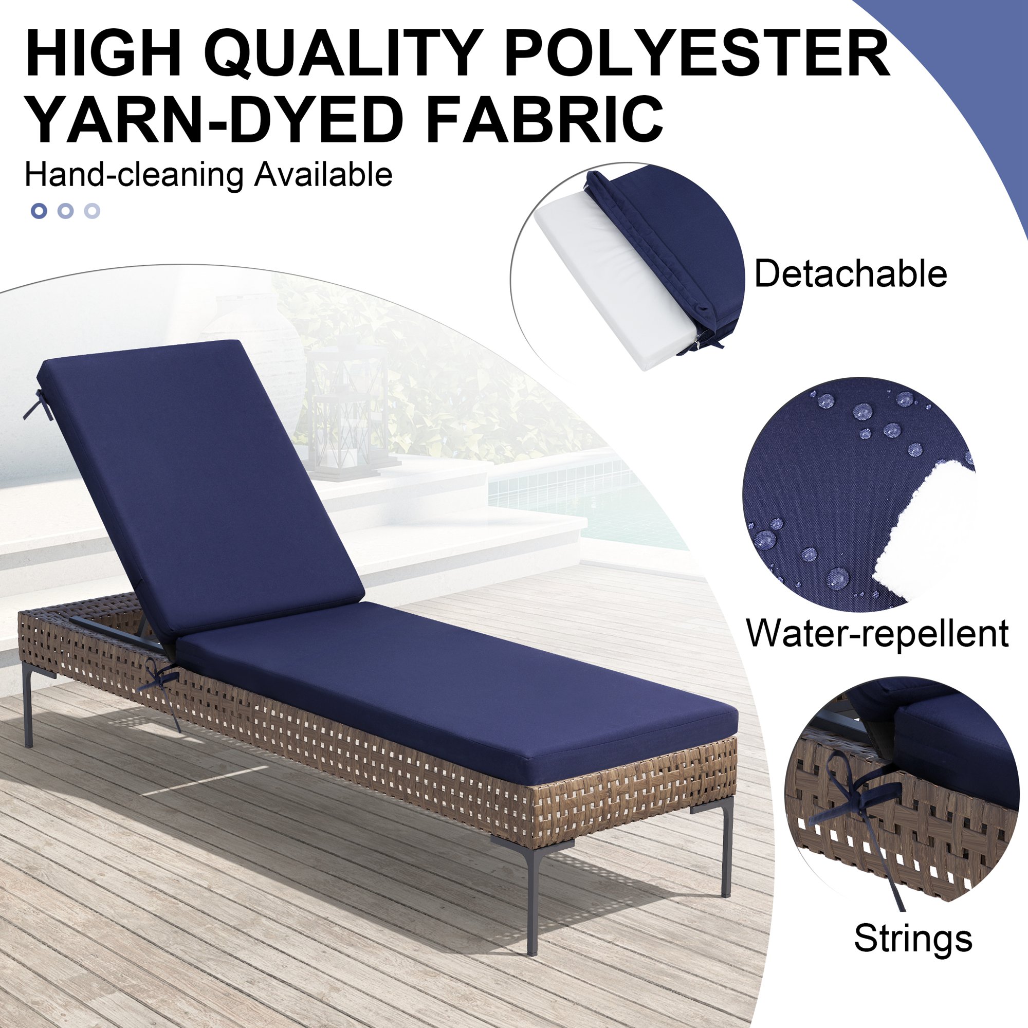CloudFly CL-CU001NAV80-2 Patio-Furniture-Cushions - View #5