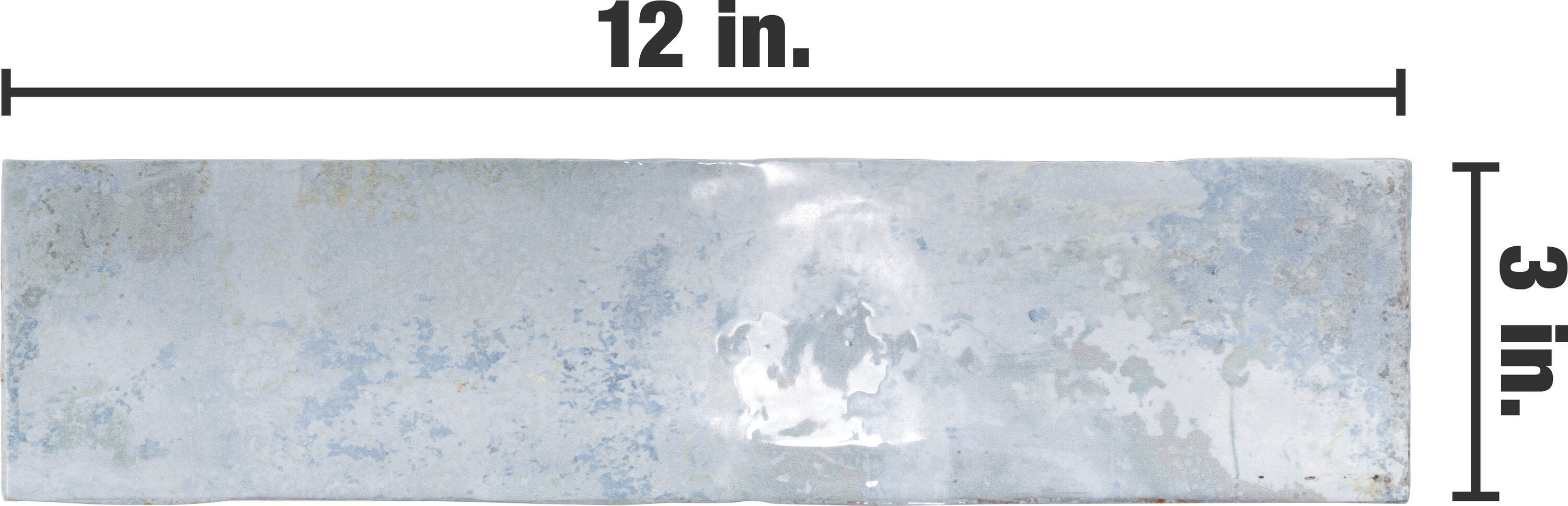Biarritz Blue 3" x 12" Ceramic Subway Wall Tile