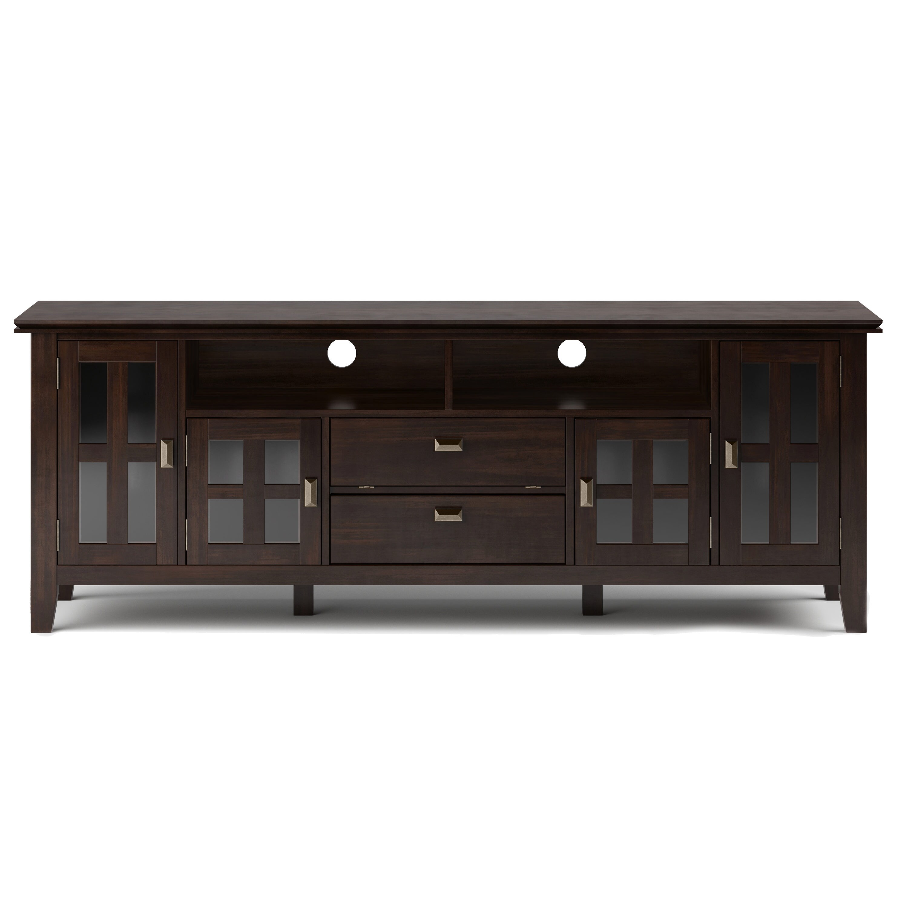 Simpli Home Artisan Medium Storage Cabinet in Tobacco Brown